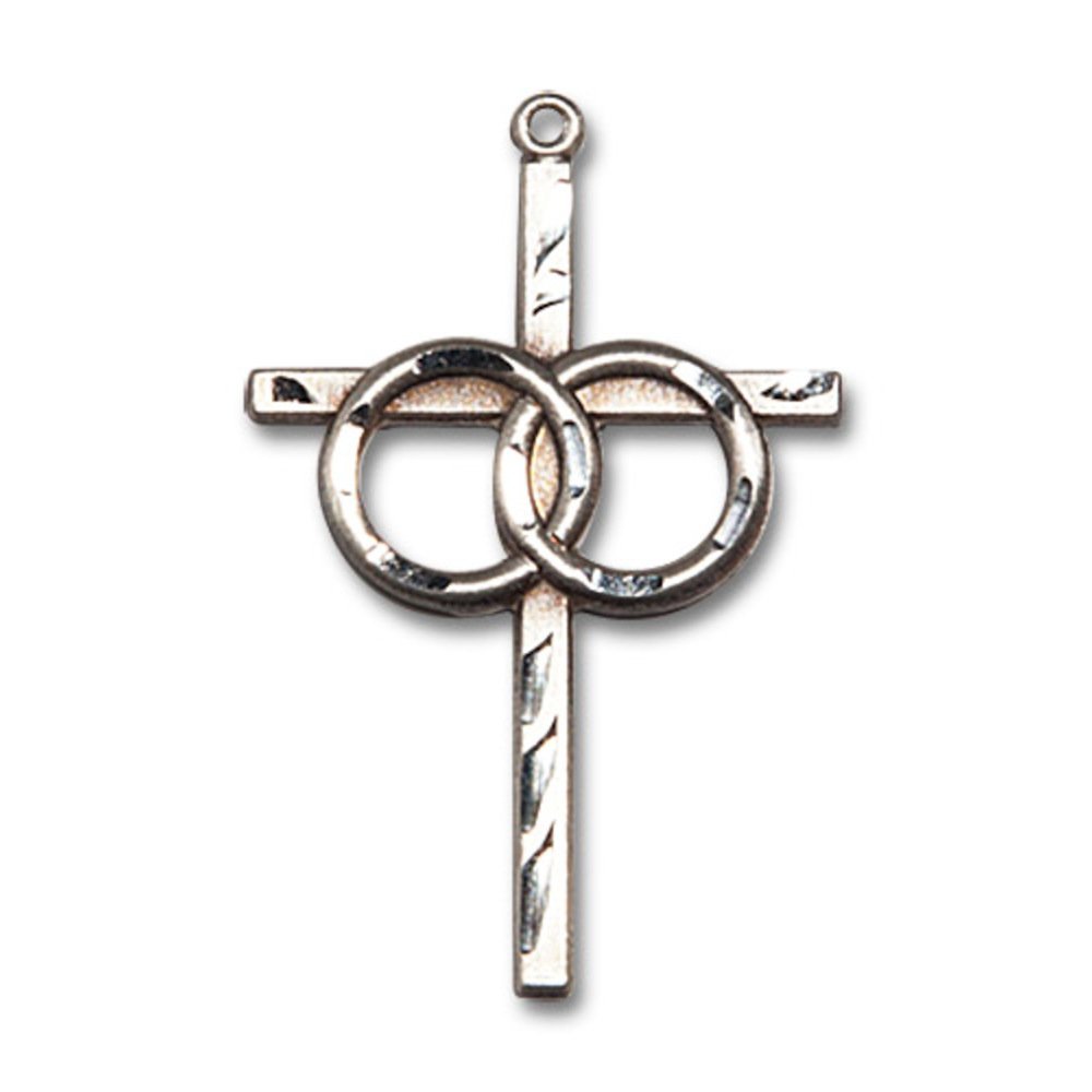 Sterling Silver Cross Pendant Necklace for Women & Men - 1 1/8