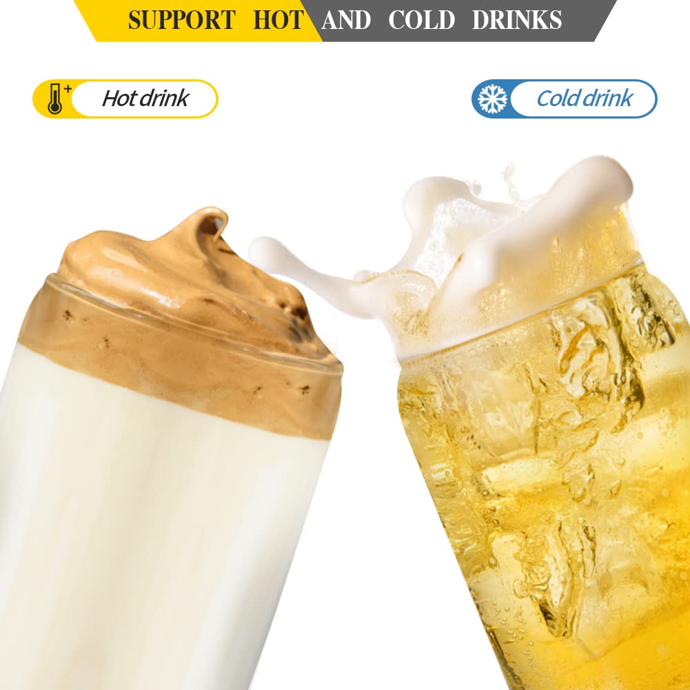 12 Pack 16oz Beer Can Shaped Glass Cups with Bamboo Lids & Glass Straws - Reusable Clear Drinking Glasses for Beer, Whiskey, Iced Coffee, Tea, Soda, Cocktail - Perfect for Home Bars, Parties, Gifts & Everyday Use