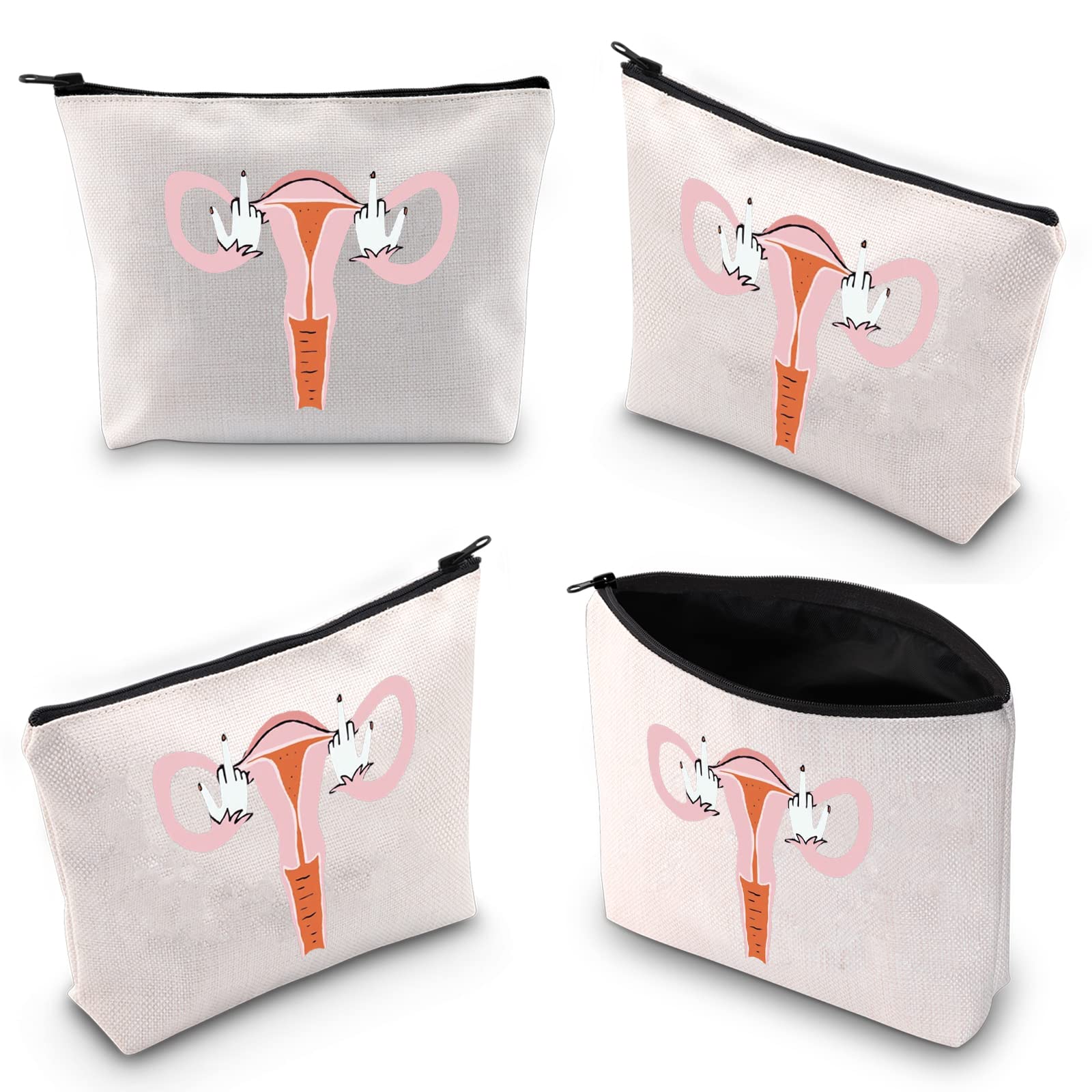 XYANFA Feminist Uterus Cosmetic Bag - Women Empowerment Makeup Pouch with Zipper - Perfect Gift for Feminists, Protesters & Women's Rights Supporters - Great for Travel, Daily Use & Activism Events