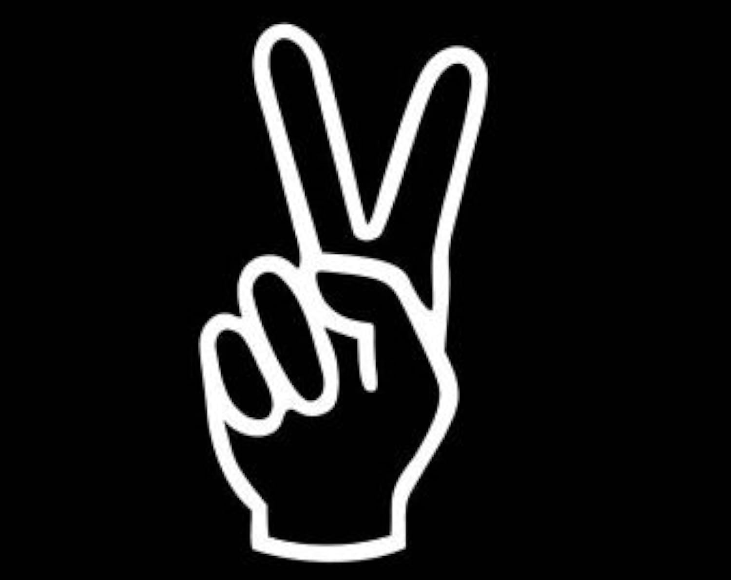 Peace Sign Hippie Vinyl Decal Sticker - White, 5.5