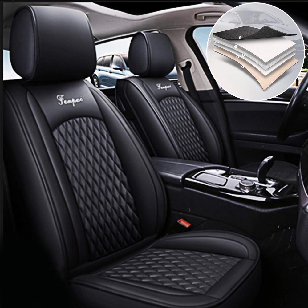 Premium Leatherette Car Seat Covers for Chrysler 300 (2005-2023 Models, Excluding SRT8) - Durable, Airbag-Compatible Front & Rear Seat Protectors in Black - Perfect for Daily Commuting, Road Trips & Interior Protection