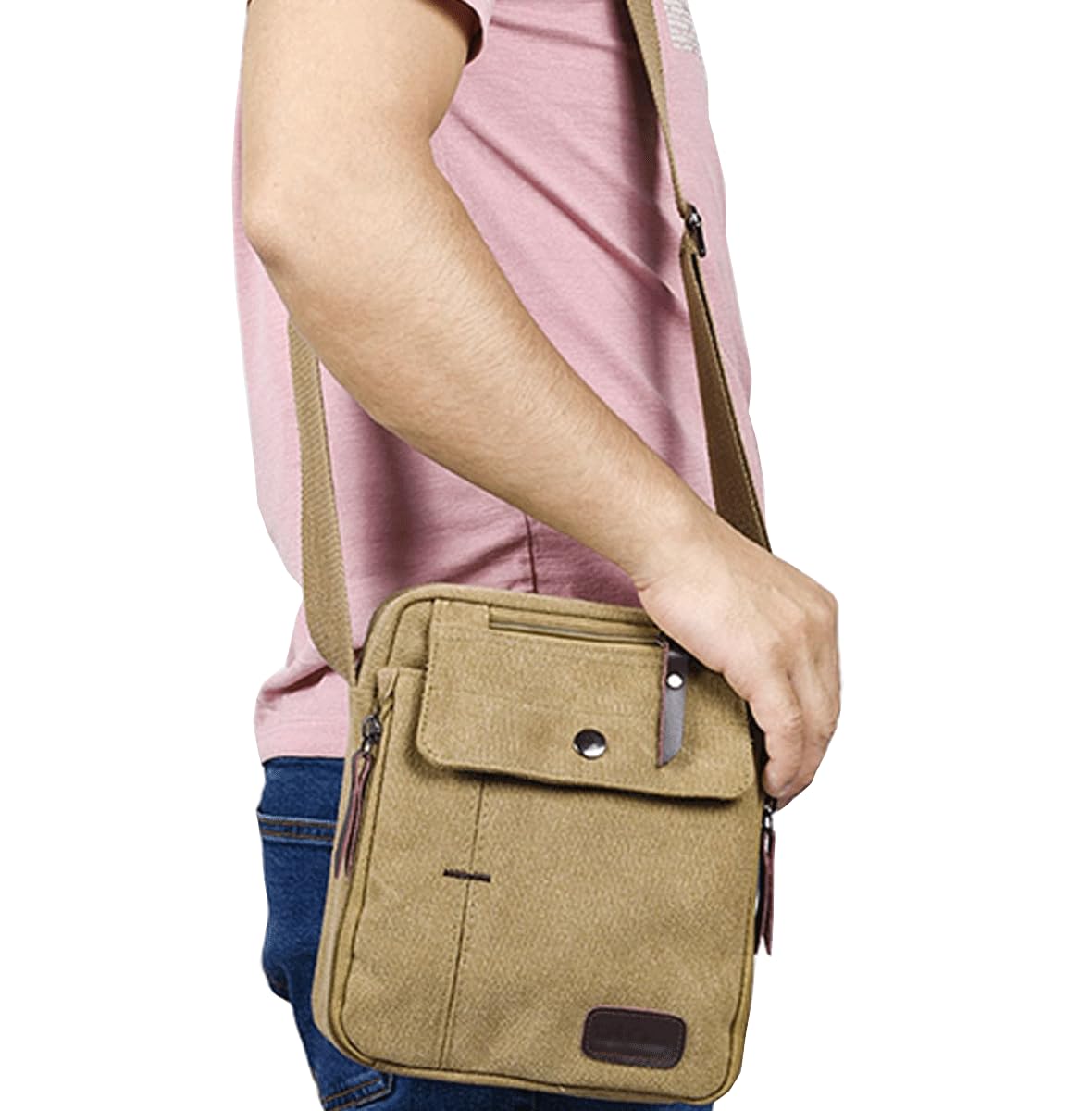 Stylish Unisex Canvas Messenger Bag - Compact Crossbody Shoulder Bag with Multiple Pockets for Travel, Work & Daily Use | Perfect for Men & Women