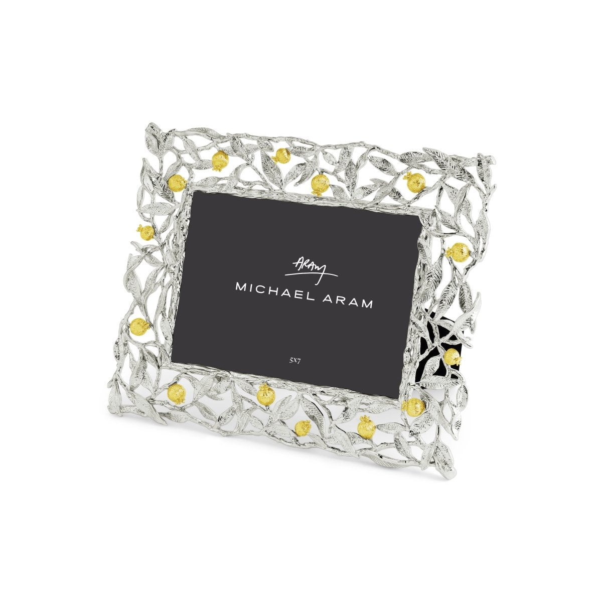 Elegant Pomegranate Silver & Gold 5x7 Photo Frame - Perfect for Wedding, Anniversary & Home Decor Gifts