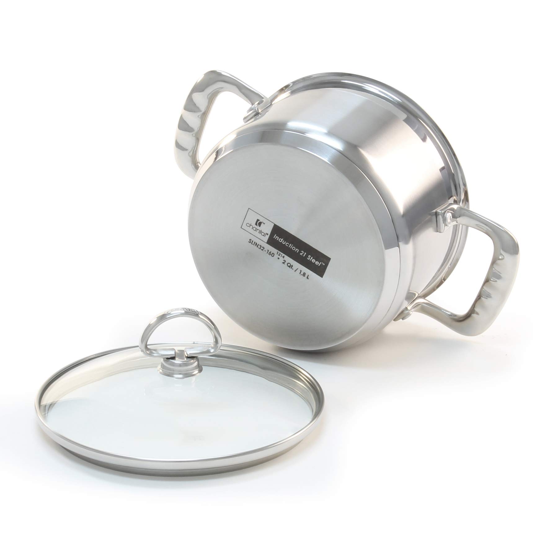 Chantal Induction 2-Quart Stainless Steel Soup Pot with Tempered Glass Lid - Perfect for Stovetop Cooking, Soups, Stews & Pasta (21 cm, Induction Compatible)