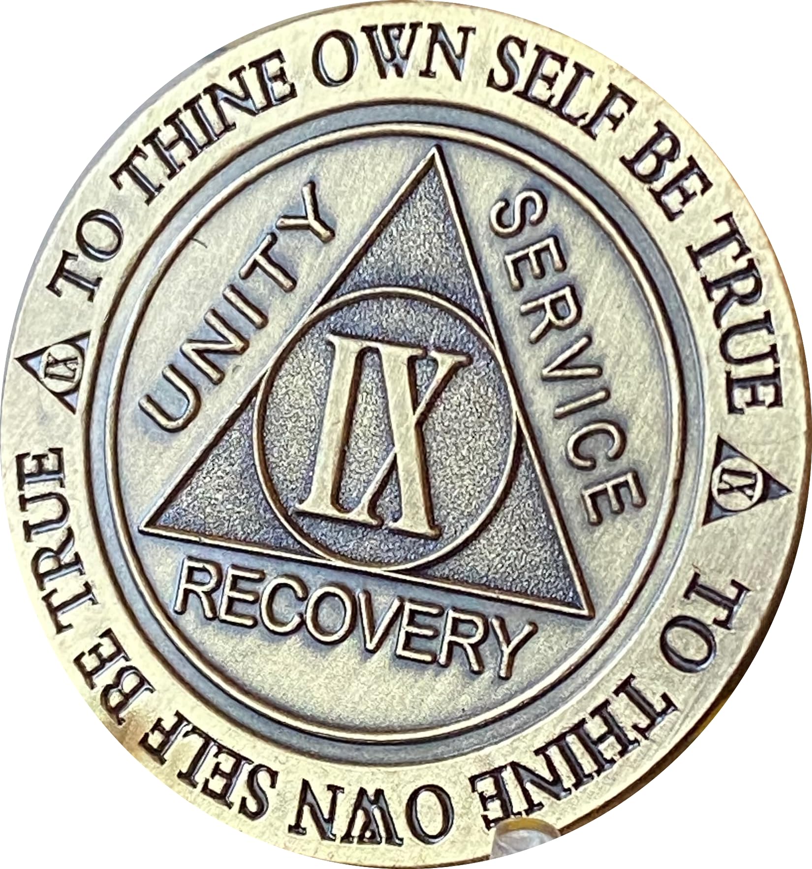 9 Year AA Medallion Trust God Sobriety Chip - Alcoholics Anonymous Recovery Token for Clean Living & Helping Others - Perfect for AA Meetings, Milestone Celebrations & Personal Motivation