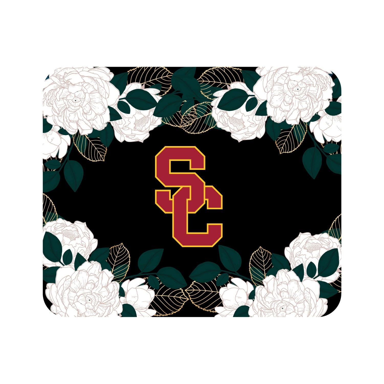 USC Trojans Mouse Pad - Non-Slip Gaming & Office Desk Mat with Floral White Design - Perfect for USC Fans, Gamers & Computer Workstations