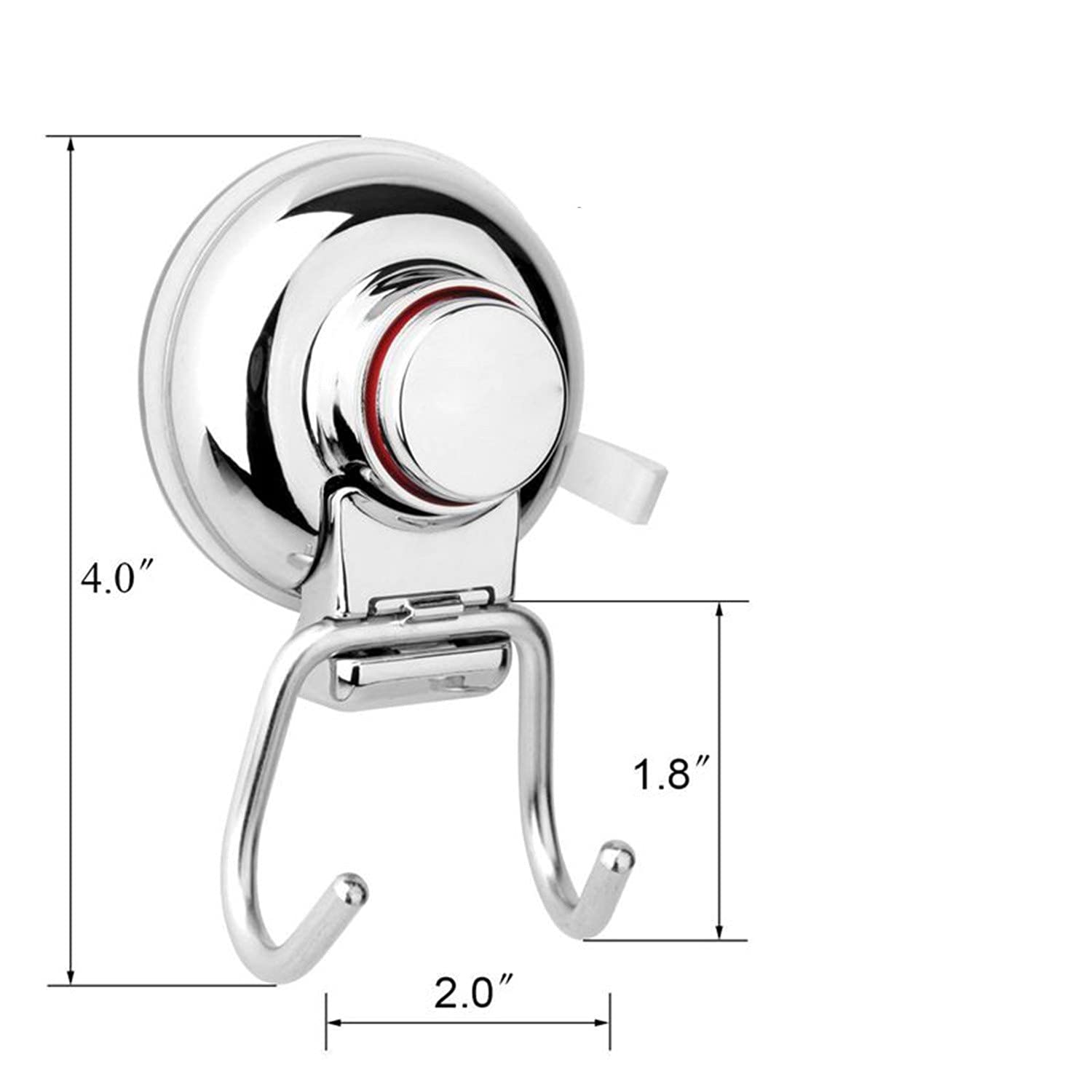 KK5 Vacuum Suction Cup Hooks - Heavy Duty Stainless Steel Wall Hangers for Shower Towels, Bathrobes & Loofahs | Perfect for Bathroom & Kitchen Organization (Set of 5) | Space-Saving Storage Solution for Small Homes & Apartments