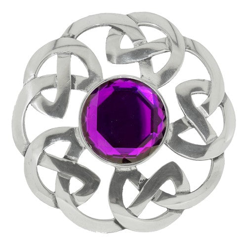 Polished Celtic Interlace Plaid Brooch 248 - Vintage Scottish Clan Pin for Tartan Shawls, Kilts & Jackets - Perfect for Weddings, Renaissance Fairs & Celtic Heritage Events