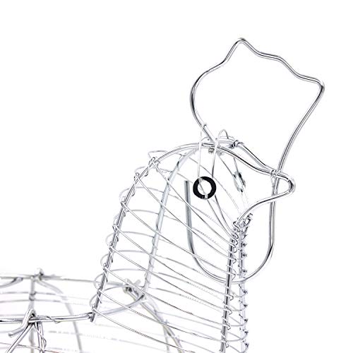 VALINK Innovative Hen-Shaped Egg Holder - Metal Wire Fruit Basket & Snack Organizer for Kitchen Counter, Dining Table, and Party Serving