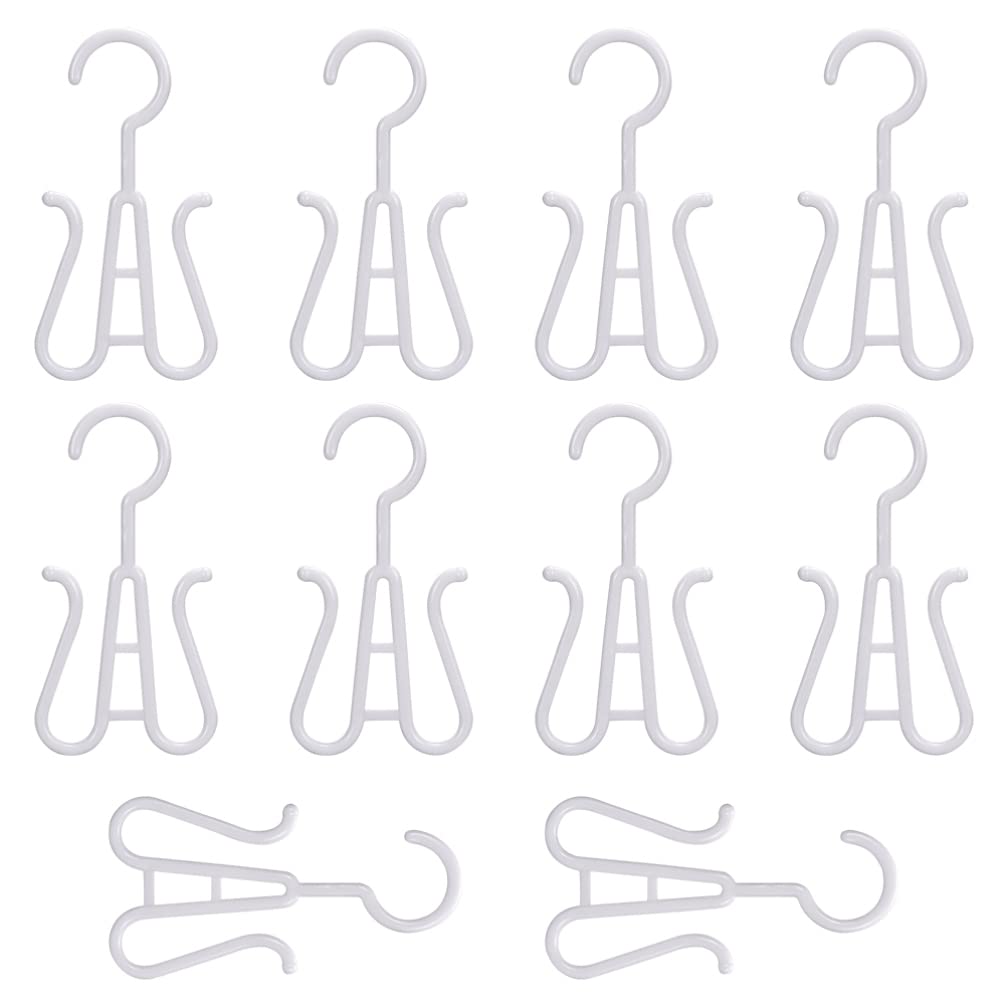 10Pcs White Shoe Hangers & Drying Rack - Double Hook Hanging Shoe Organizer for Bicycle, Home, Kitchen Storage - Space Saving Closet & Entryway Organization Solution