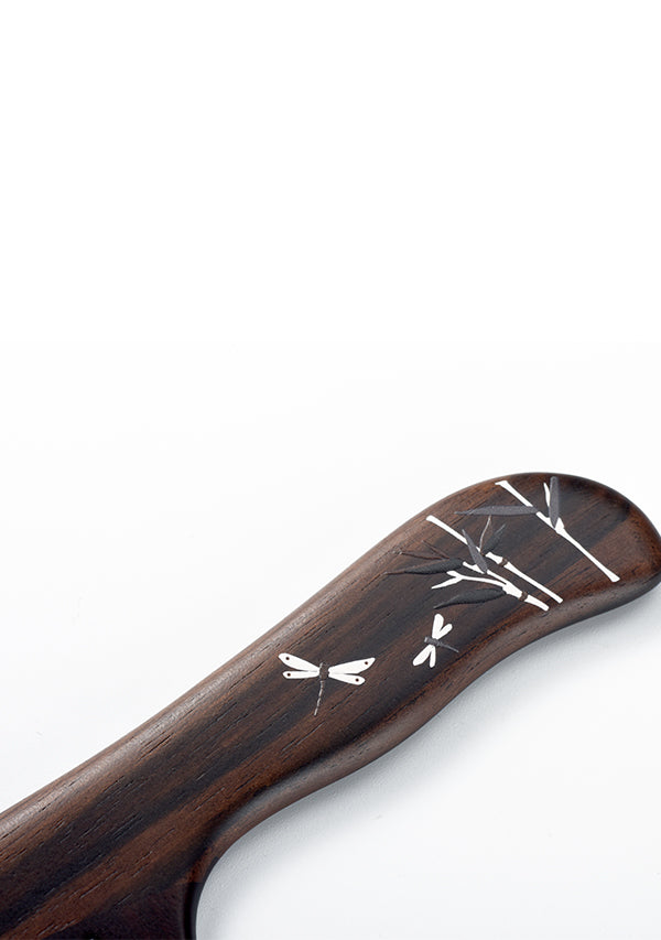 Ebony Wood Hair Comb with Breeze & Bamboo Design - Perfect for Detangling, Styling, and Gentle Scalp Massage at Home or Salon