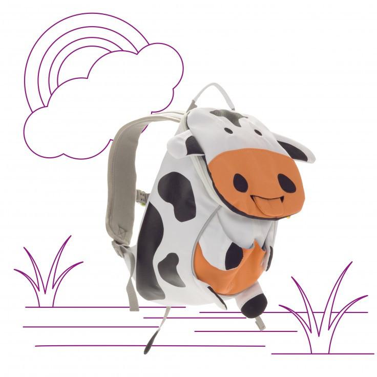 Affenzahn Small Antonia the Cow Backpack - Cute Animal Print Kids Backpack for School, Travel & Daycare - Lightweight Durable Toddler Backpack (Ages 3-6)