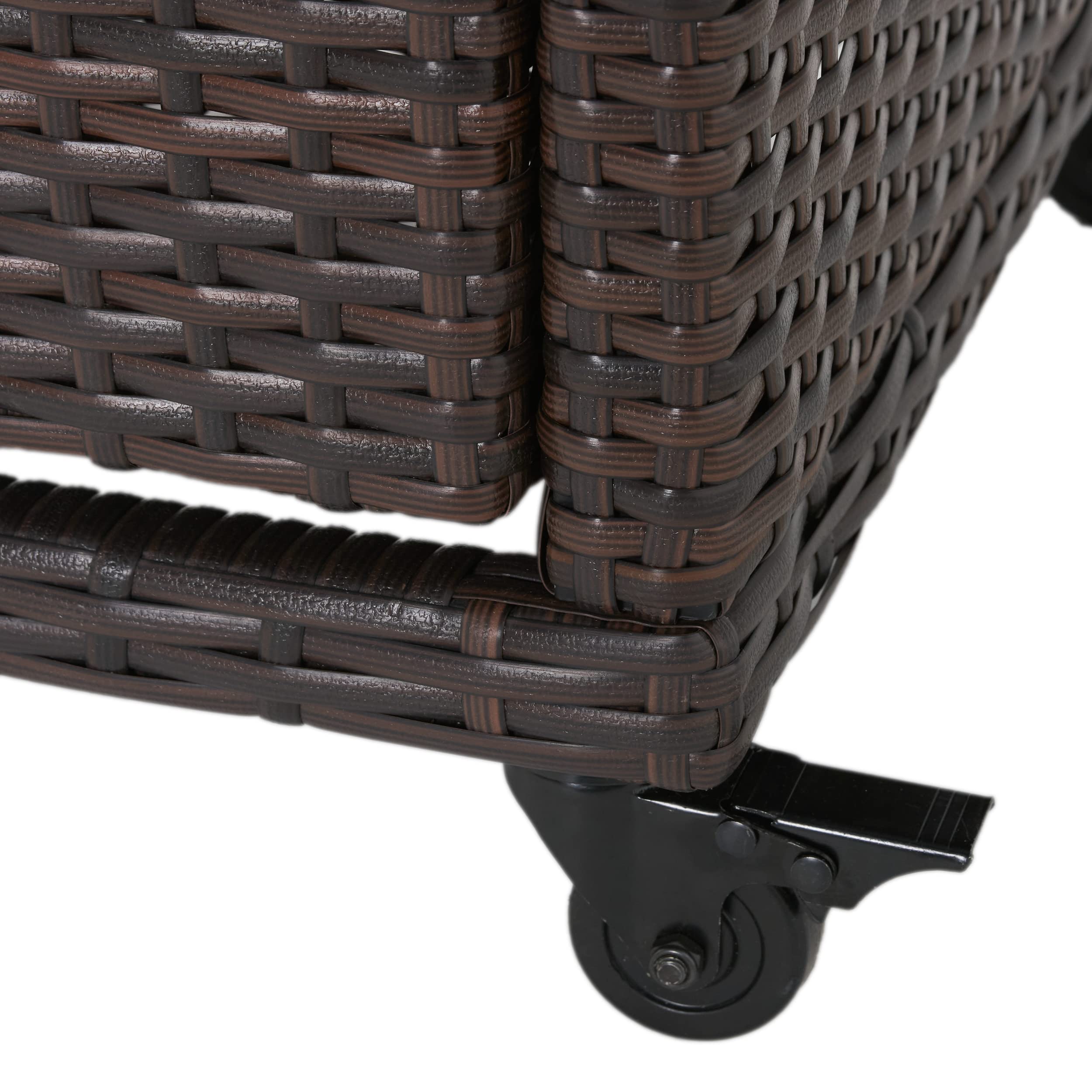 Christopher Knight Home Corona Outdoor Wicker Bar Table Cart - Multibrown Patio Furniture for Poolside, Garden, or Backyard Entertaining