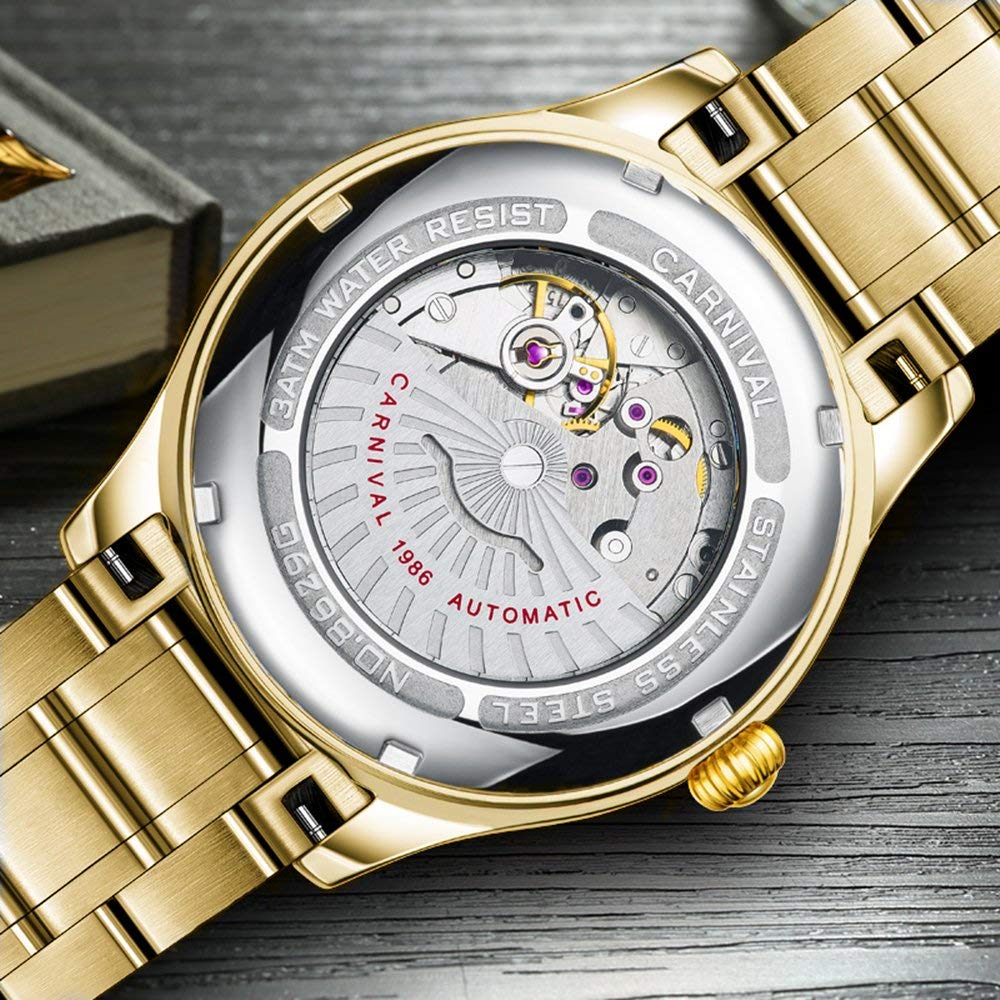 MASTOP Luxury Luminous Waterproof Men's Automatic Mechanical Watch - Silver Stainless Steel Wristwatch with Date Display (Model CA-8629) - Perfect for Business, Formal Events & Everyday Wear