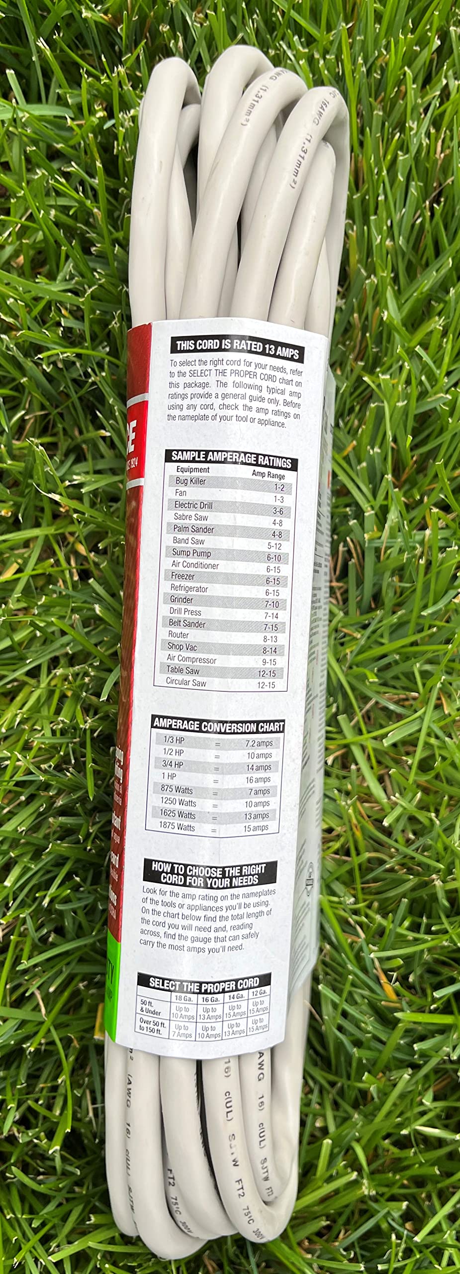Heavy Duty 25ft Outdoor Extension Cord - Ace Landscape OUSJT163025BE - Weatherproof, 16/3 SJTW, Ideal for Garden, Yard, and Power Tools