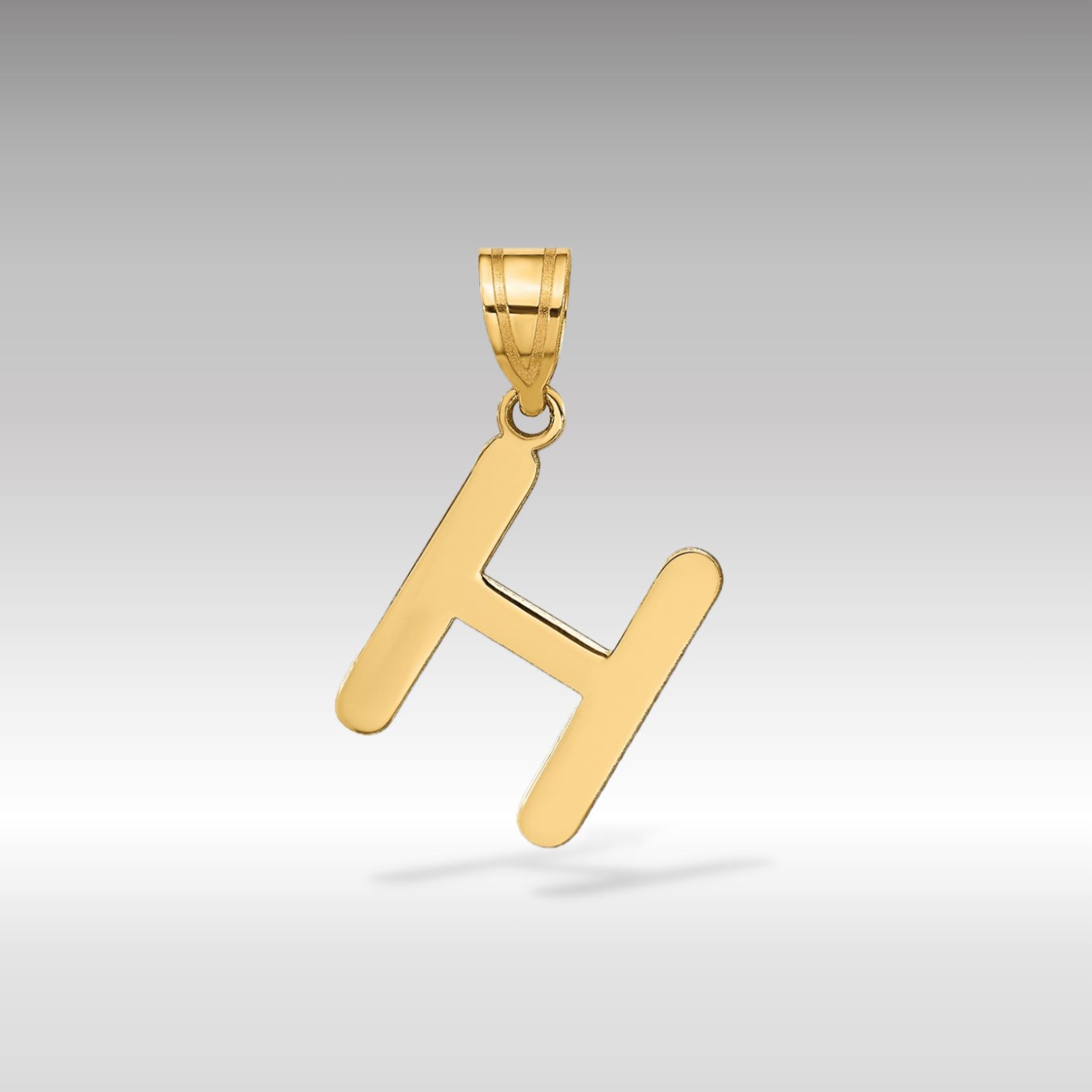 Gold Polished Letter 'H' Initial Charm Pendant - YC1441 Model - Perfect for Necklaces, Bracelets & Personalized Jewelry Gifts