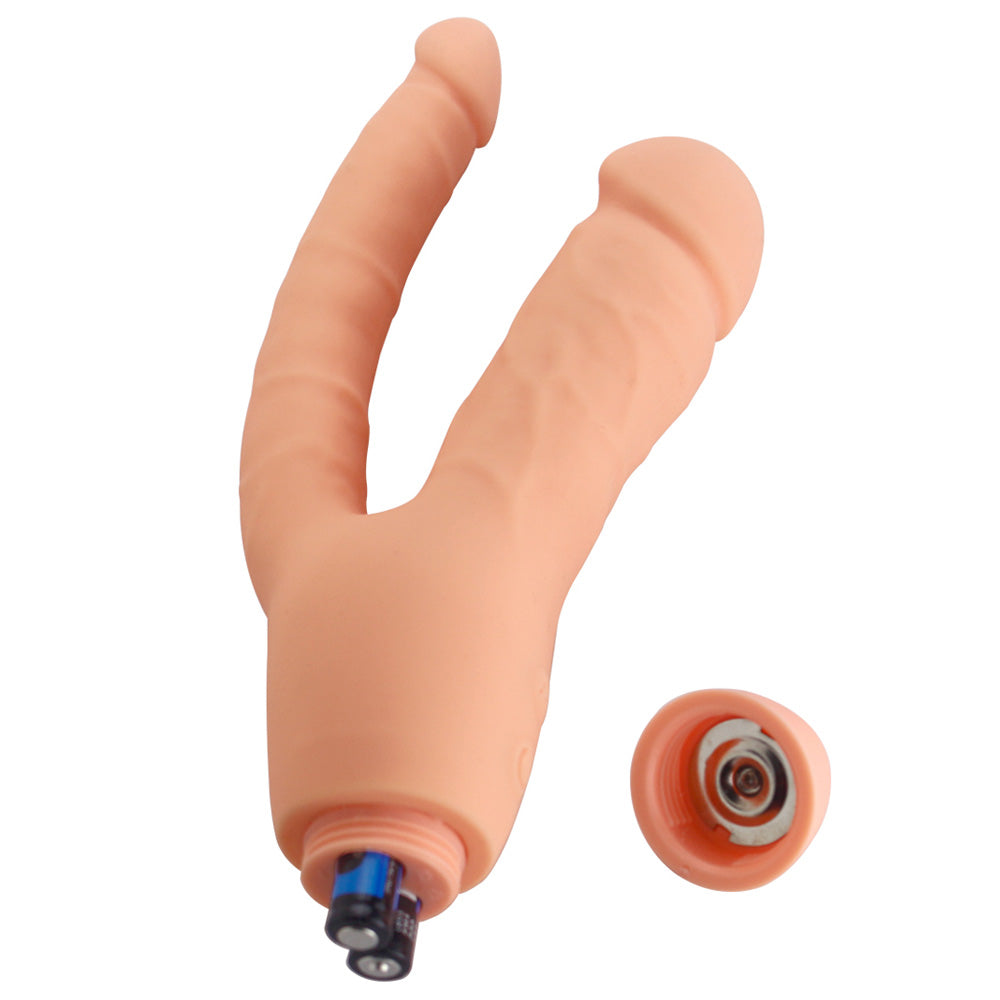 Realistic Double Penetration Vibrator for Women - Powerful G-Spot & Clitoral Stimulation - Waterproof Silicone Adult Toy for Couples Play & Solo Pleasure - Perfect for Romantic Nights & Self-Care Moments
