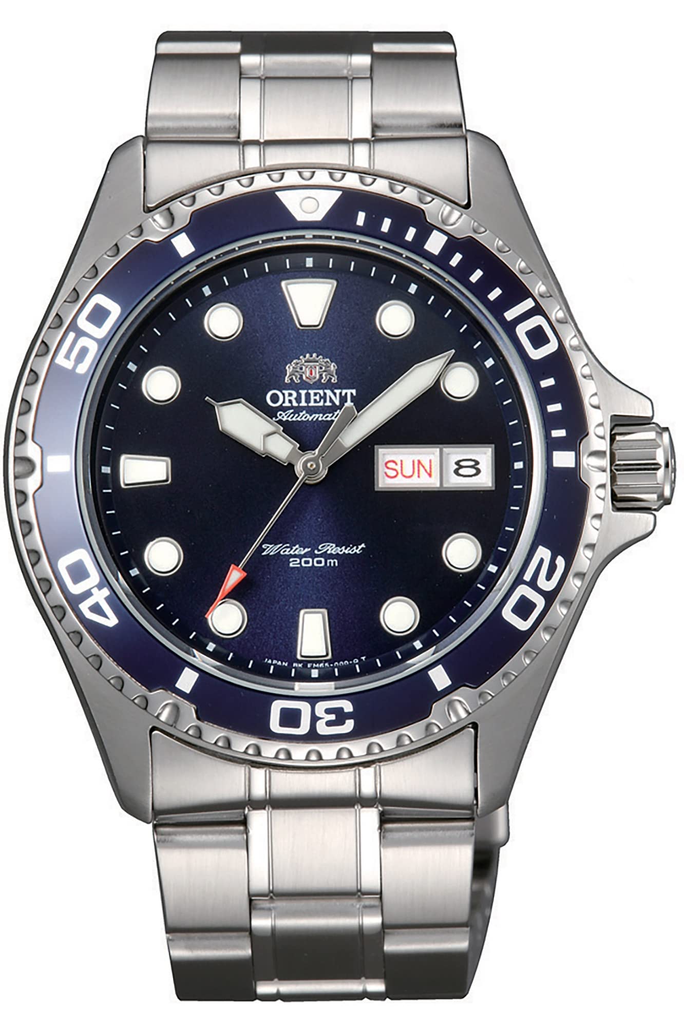 Orient Men's Japanese Automatic Hand-Winding Stainless Steel 200M Water Resistant Diver Watch - Perfect for Scuba Diving, Swimming & Outdoor Adventures