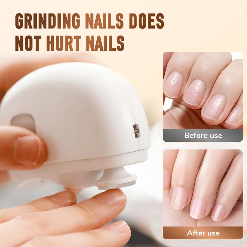 2 in 1 Electric Nail Clipper & Polisher - Automatic Toenail Trimmer with LED Light for Adults & Babies | Perfect for Home Pedicures & Travel Nail Care (2025 New Model)