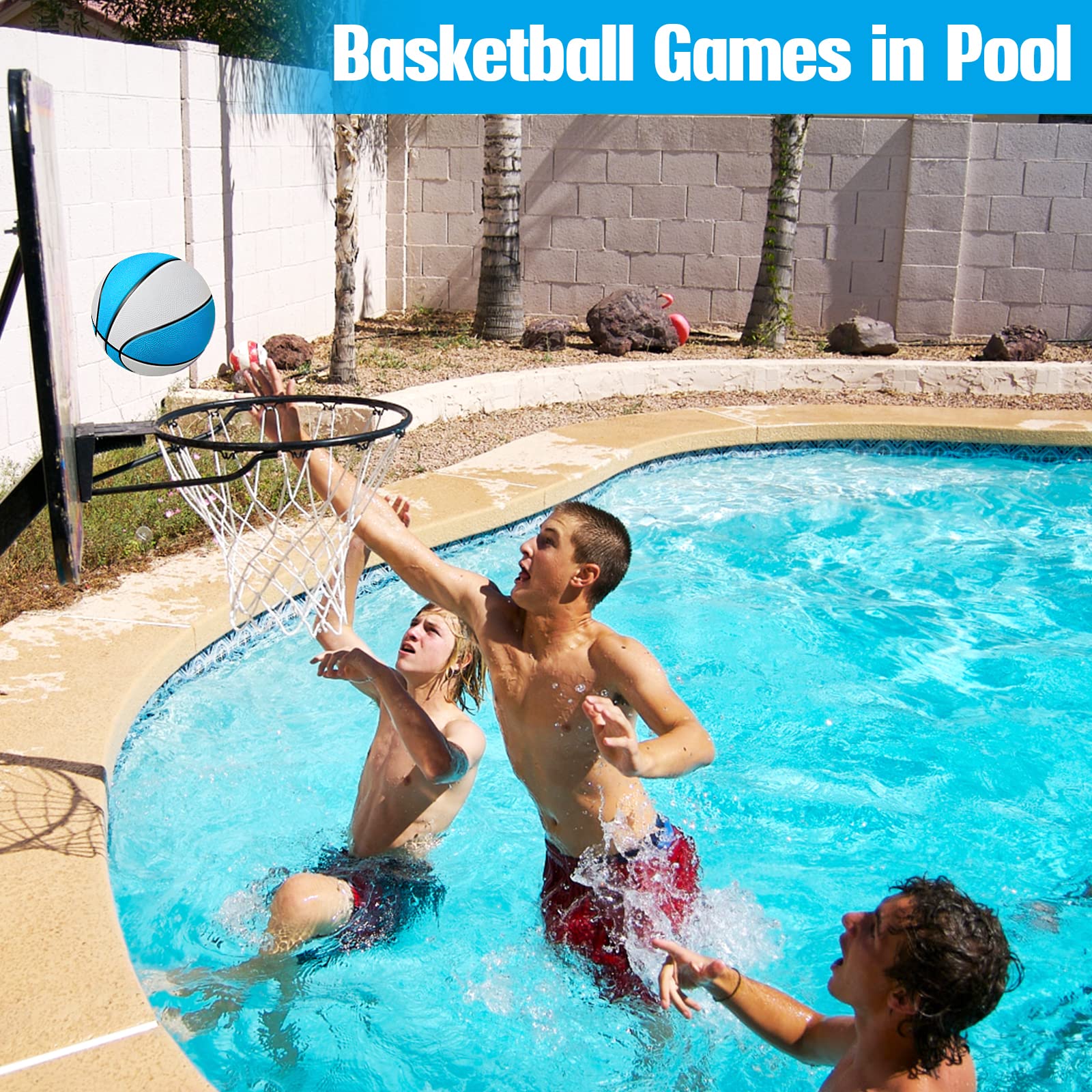 TNELTUEB 8.5 Inch Mini Basketball Replacement - Standard Size for Pool Hoops - Durable Indoor/Outdoor Water Toy for Kids & Adults - Perfect for Swimming Pool Games, Backyard Fun, and Beach Activities