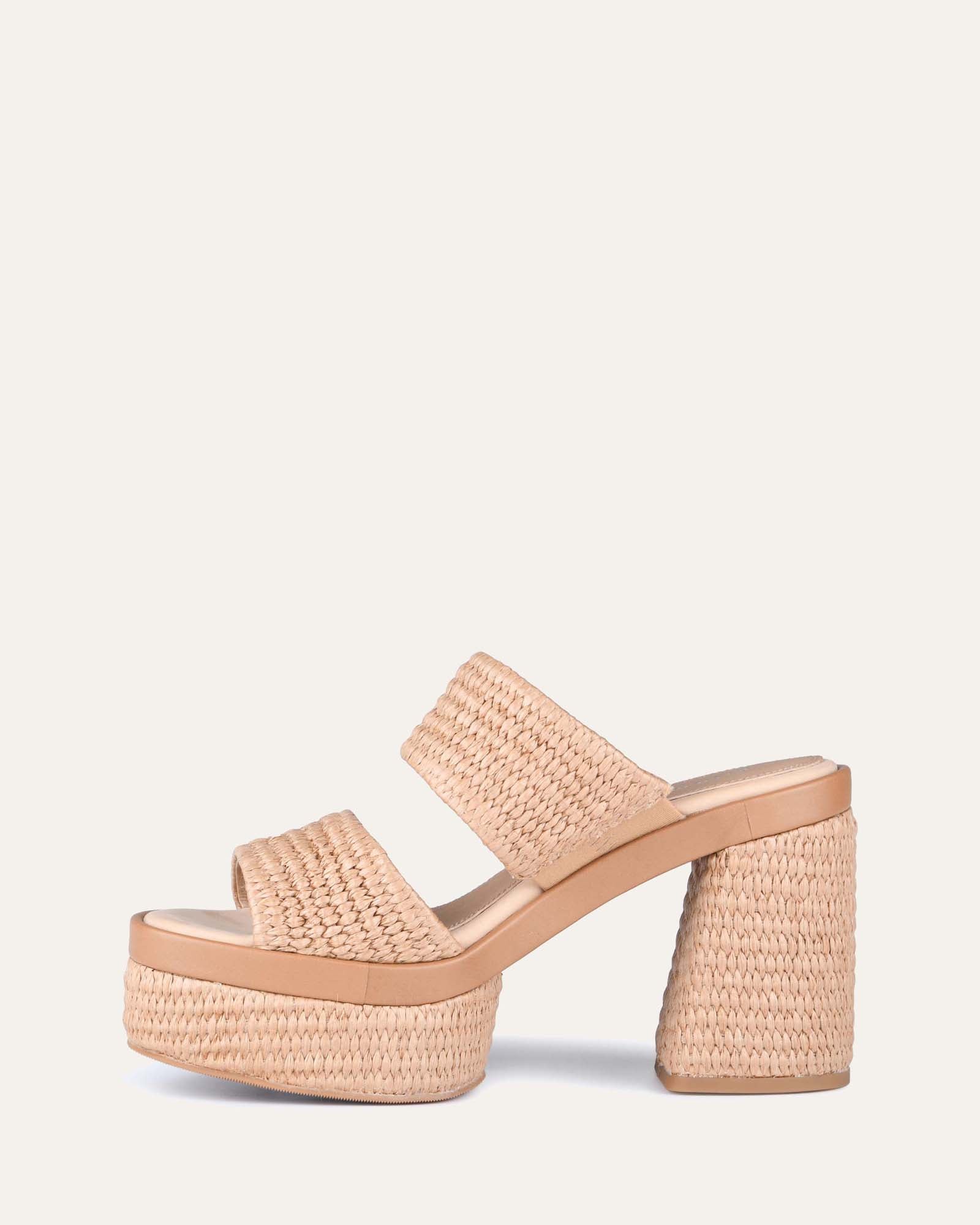 FELICITY Women's High Heel Platform Sandals - Tan Raffia Strappy Summer Beach Wedding Shoes for Women | Comfortable & Stylish for Parties, Vacations, and Date Nights
