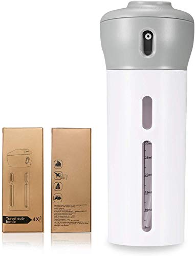 LABROS 4-in-1 Travel Dispenser Bottle Set - Leak Proof Refillable Cosmetic Containers for Shampoo, Lotion & Toiletries - Portable Plastic Travel Size Bottles for Vacation, Gym & Airplane Carry On