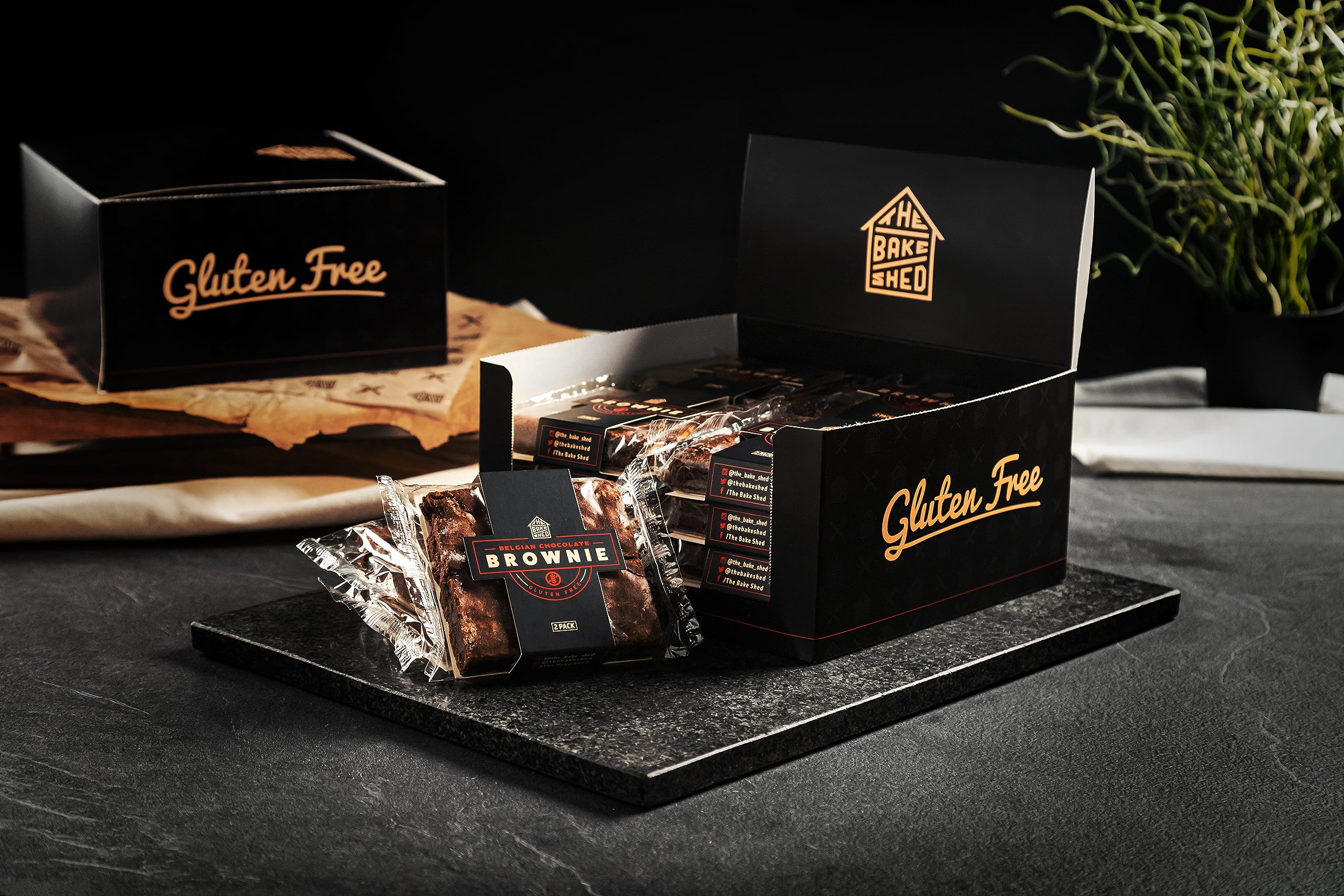 Premium Belgian Chocolate Brownies by The Bake Shed - Case of 32 Individually Wrapped Gourmet Desserts for Parties, Gifts & Office Snacks