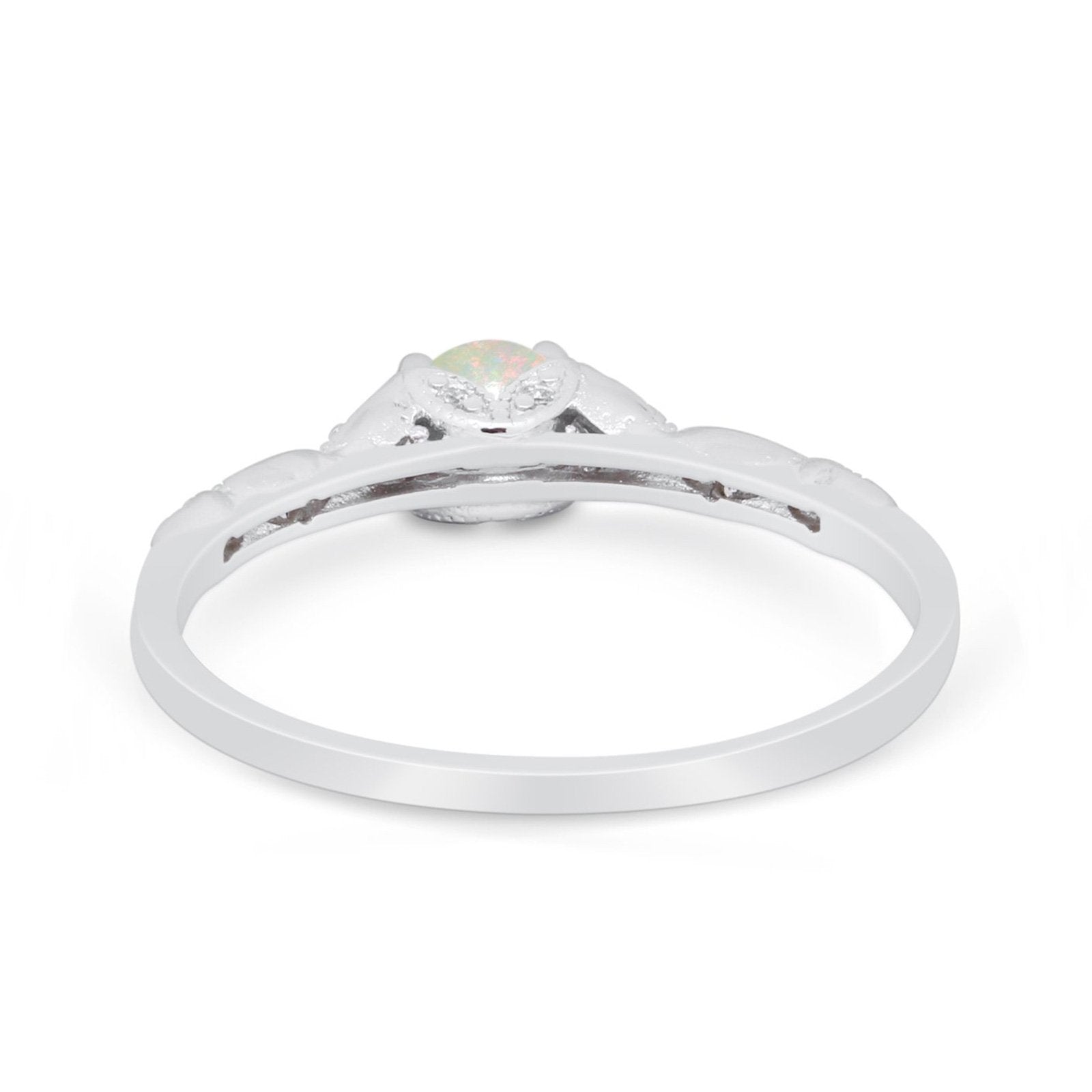 14K Gold 0.33ct Round Petite Dainty Art Deco 4mm G SI Diamond Engagement Ring for Women - Elegant Wedding Band, Anniversary Gift, Promise Ring for Her