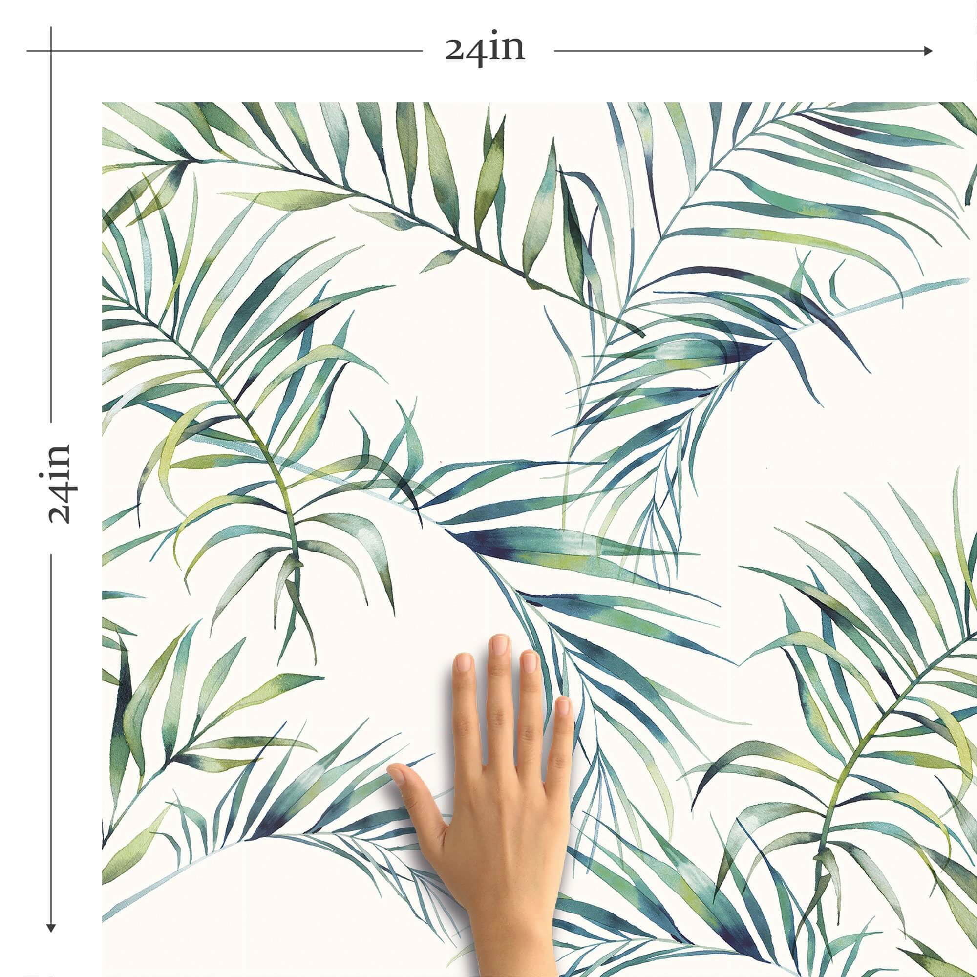Green Botanical Floral Peel and Stick Removable Wallpaper 0670 - Self-Adhesive Wall Decor for Bedroom, Living Room & Office
