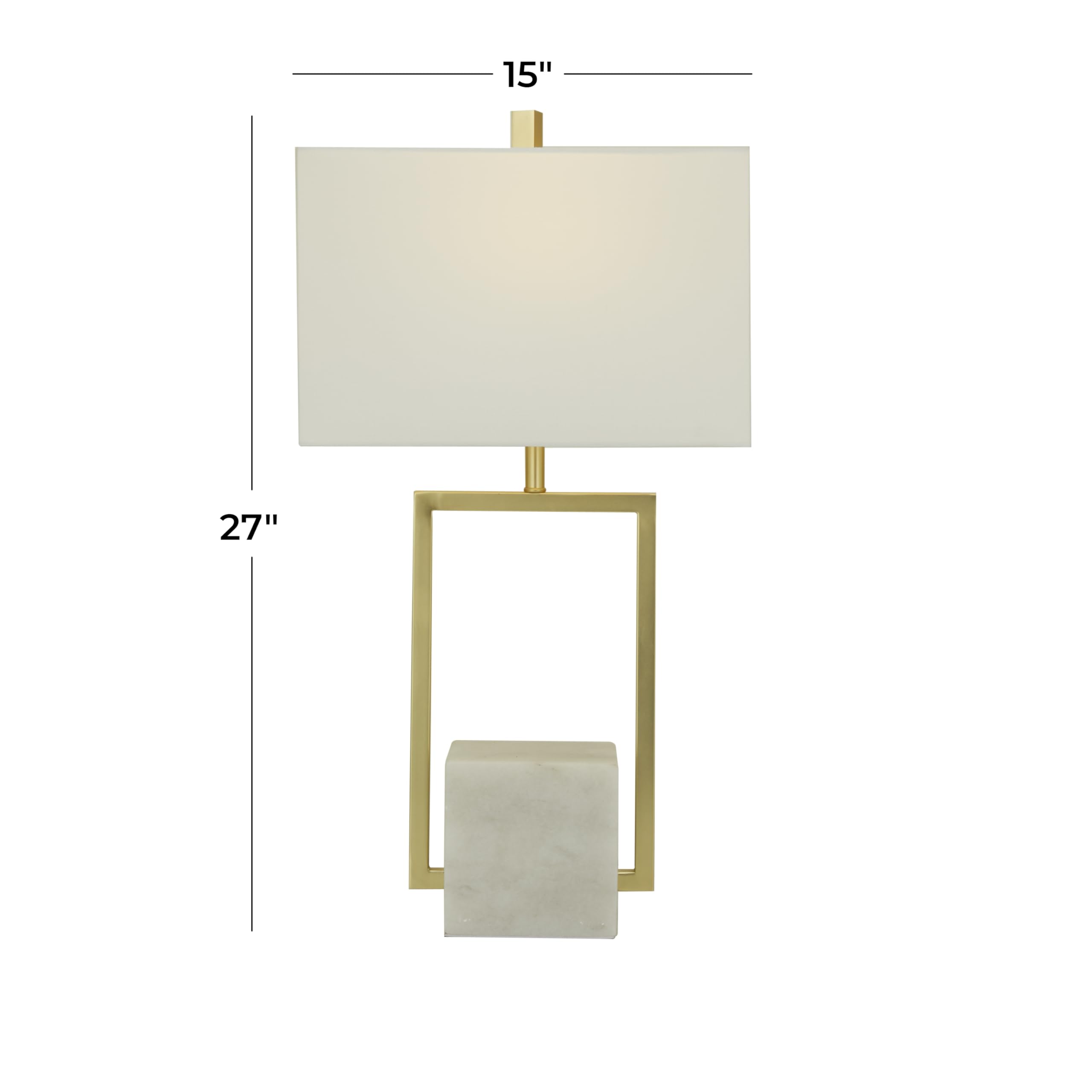 CosmoLiving by Cosmopolitan Modern Marble Table Lamp with Geometric Square Shade - 15
