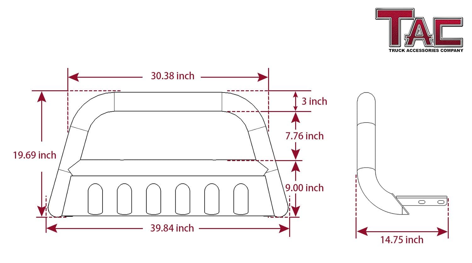 Black TAC Bull Bar for 2010-2024 Toyota 4Runner (Excludes Limited/Nightshade/TRD Sport) - Off-Road Bumper Guard for SUV Adventures