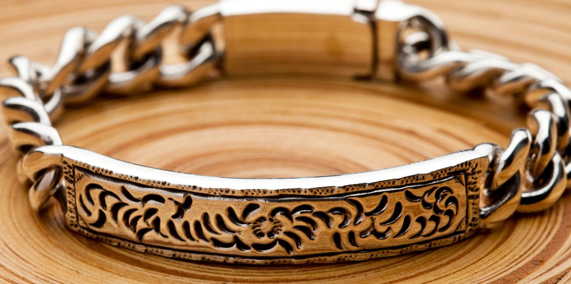 Tribal Hammered 925 Sterling Silver Men's ID Bracelet - Handmade Adjustable Bangle for Men, Unique Personalized Gift for Husband, Boyfriend, Father - Perfect for Weddings, Anniversaries & Everyday Wear