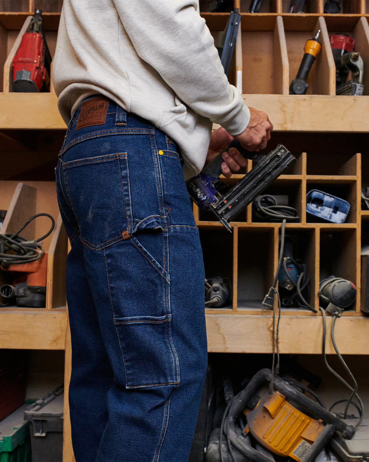 Durable Men's D3 Double Front Carpenter Jeans - Heavy Duty Work Pants for Construction & DIY Projects | Comfortable Fit for Job Sites & Outdoor Activities