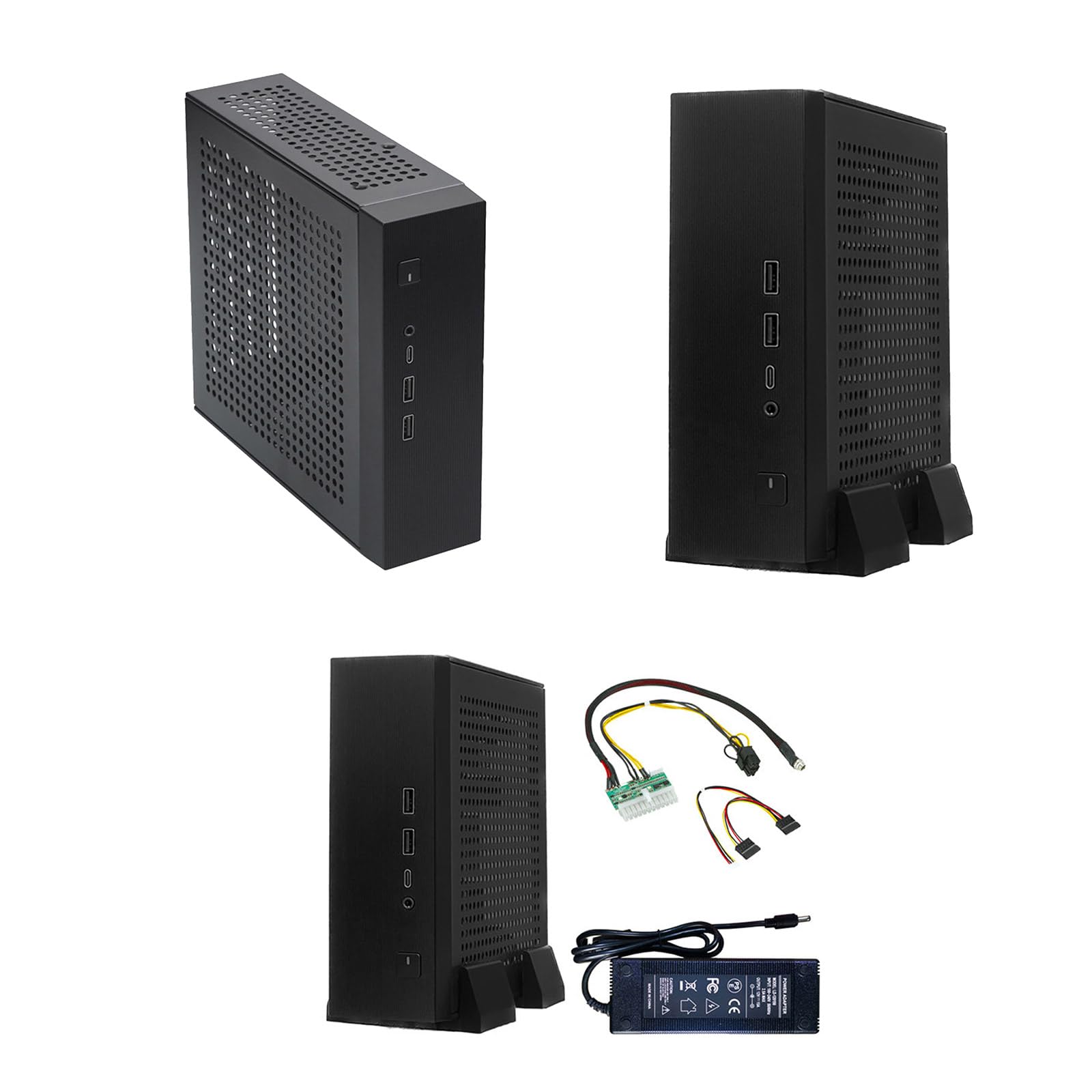 Industrial Mini ITX Computer Case M09 - Compact HTPC & Desktop Enclosure with USB 2.0 Ports & Adjustable Foot Stands | Perfect for Home Theater PCs, Industrial Controls, and Space-Saving Workstations