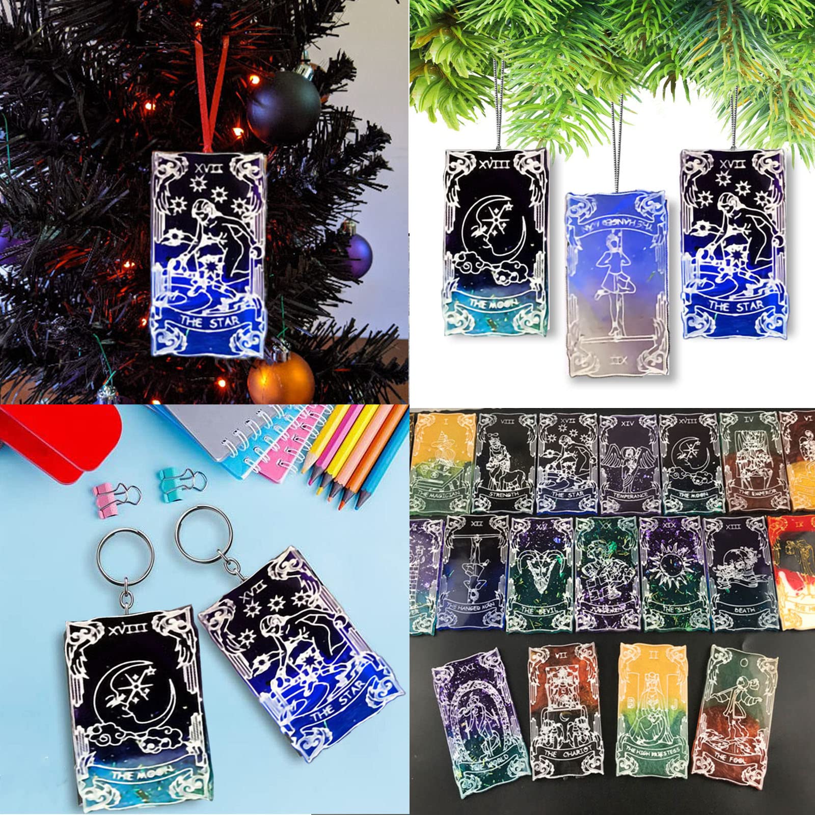 22 Major Arcana Tarot Card Resin Molds for DIY Crafts - Make Unique Tarot Cards, Keychains & Jewelry - Perfect for Wiccan Decor, Spiritual Gifts & Witchy Home Accessories