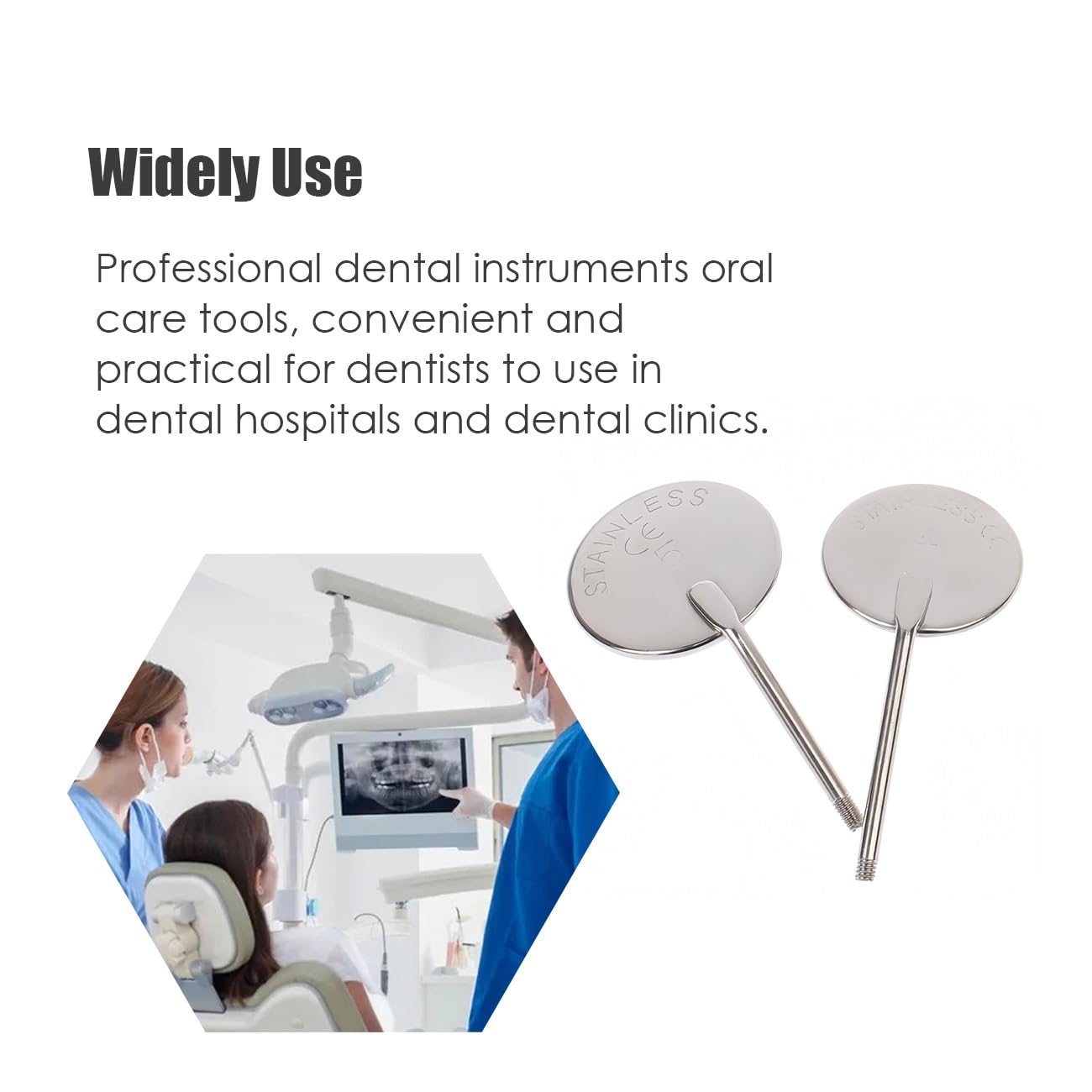 20PCS Professional Stainless Steel Anti-Fog Dental Inspection Mirrors - 5# 24mm Dental Mirror Tools for Dentists, Hygienists & Home Oral Care - Perfect for Dental Exams, Teeth Cleaning & Oral Health Checks