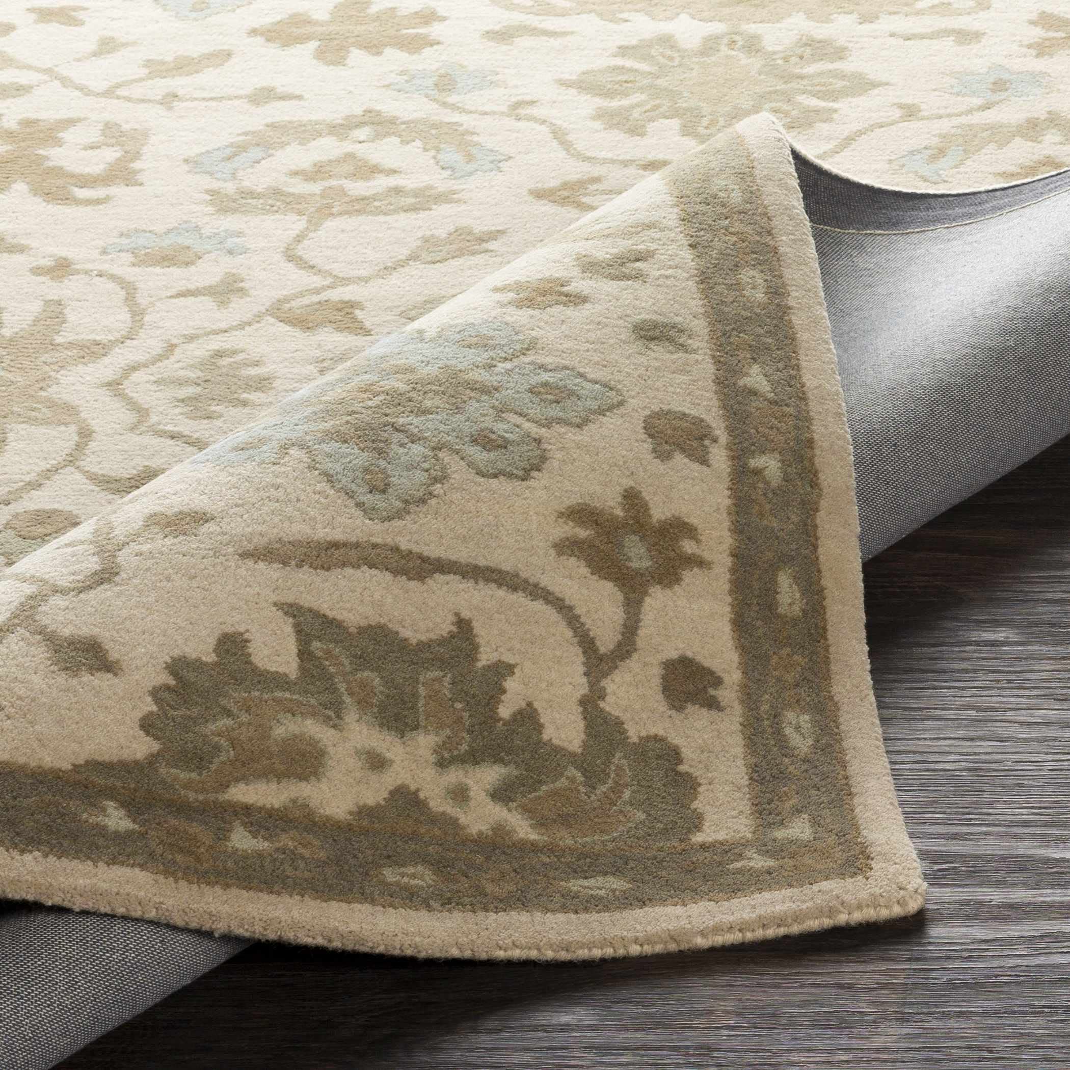 Premium Hauteloom Gainesboro Wool Area Rug 8' x 11' - Traditional Green, Beige & Blue - Soft & Durable for Living Room, Bedroom - Perfect for Cozy Home Decor & Family Gatherings
