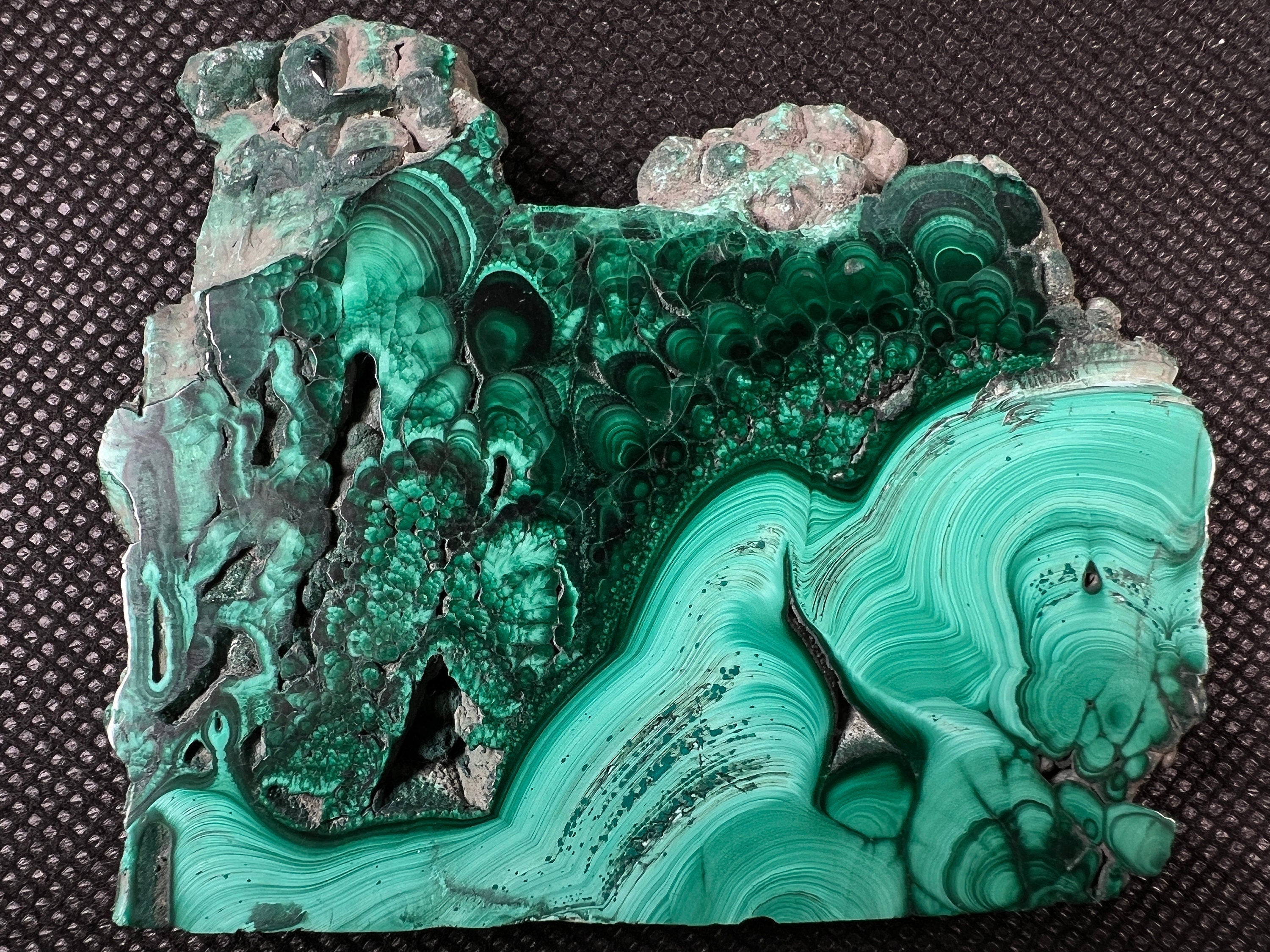 Natural Green Malachite Crystal Slab - Premium Stone for Jewelry Making, Unique Handcrafted Gifts & Elegant Home Decor (50445) | Perfect for DIY Crafts, Meditation Spaces & Luxury Interior Design
