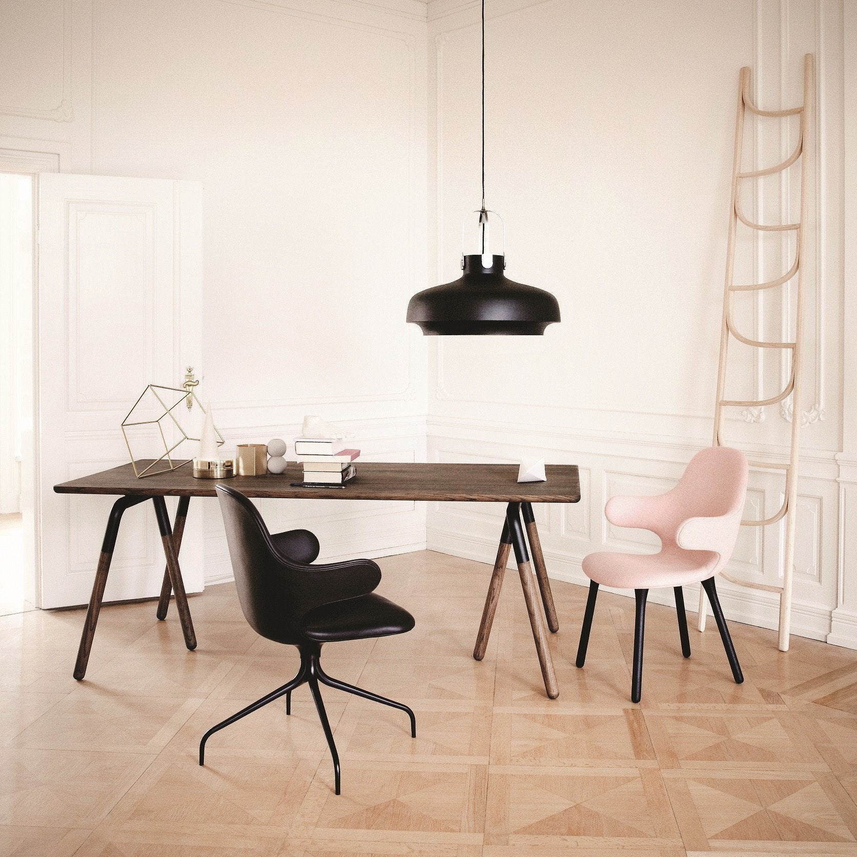 Hayon Catch Chair JH2 with Swivel Base by &Tradition - Modern Scandinavian Design for Living Room, Office, or Lounge