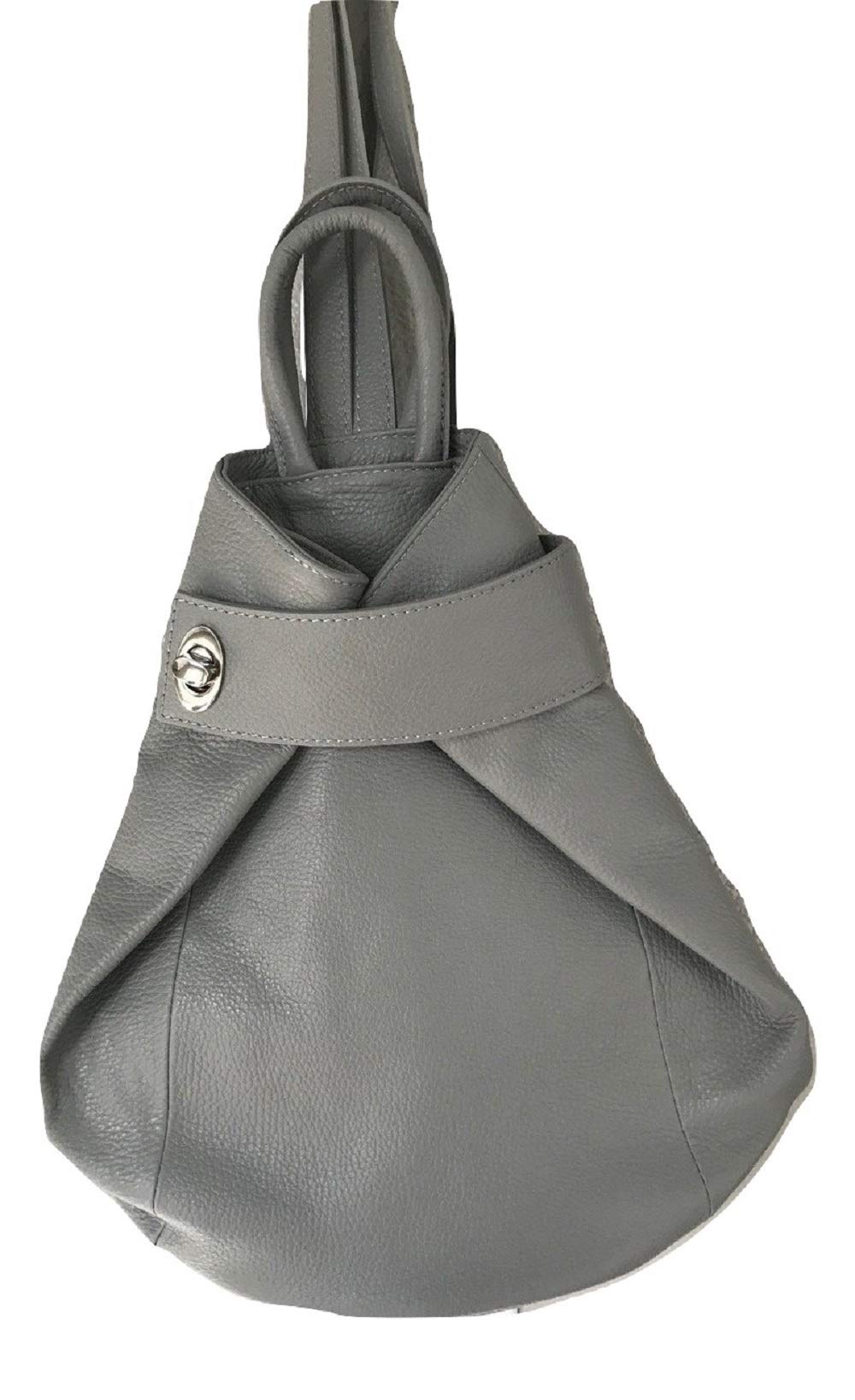 Stella Convertible Leather Backpack Purse for Women - Stylish Travel Tote Bag with Adjustable Straps, Grey - Perfect for Work, School & Weekend Getaways