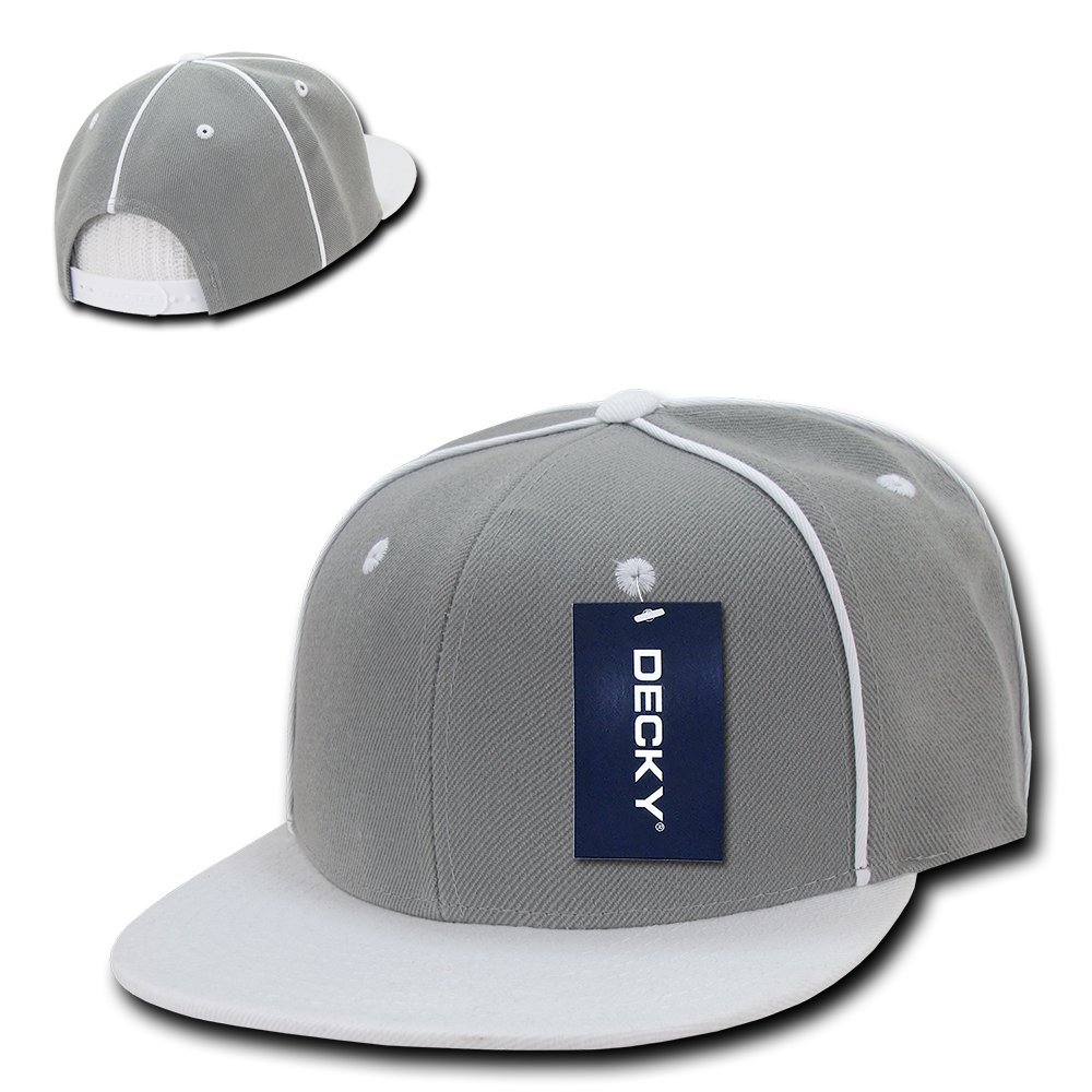 DECKY Piped Crown Snapback Hats for Men & Women - Adjustable Baseball Caps with Stylish Piping - Perfect for Outdoor Sports, Casual Wear & Fashion Accessories