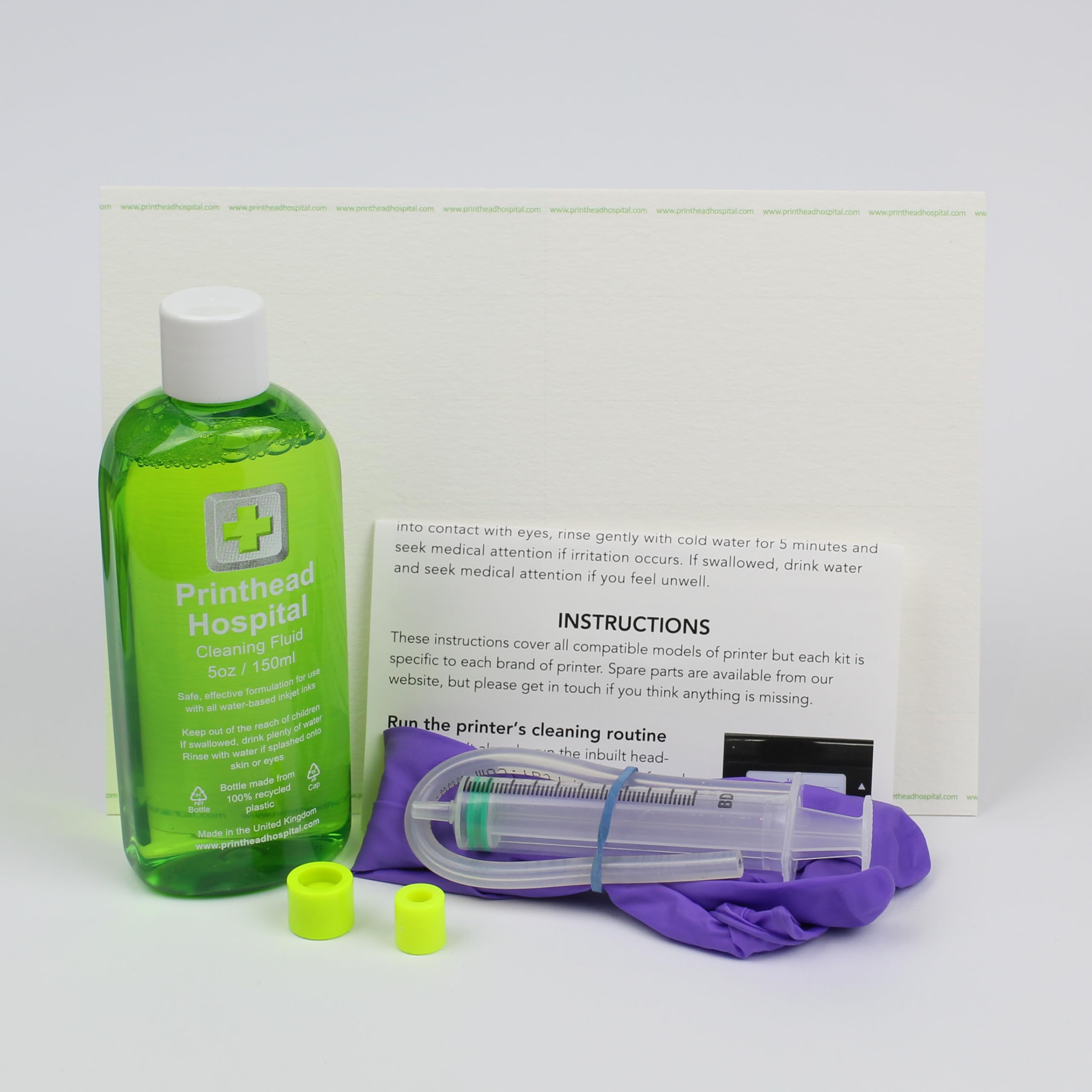 Canon HP Printer Cleaning Kit - 5 oz Nozzle Cleaner Solution for Deskjet, Officejet, Photosmart Printers | Easy to Use for Clogged Ink Cartridges | Perfect for Home Office & Small Business Printing Needs