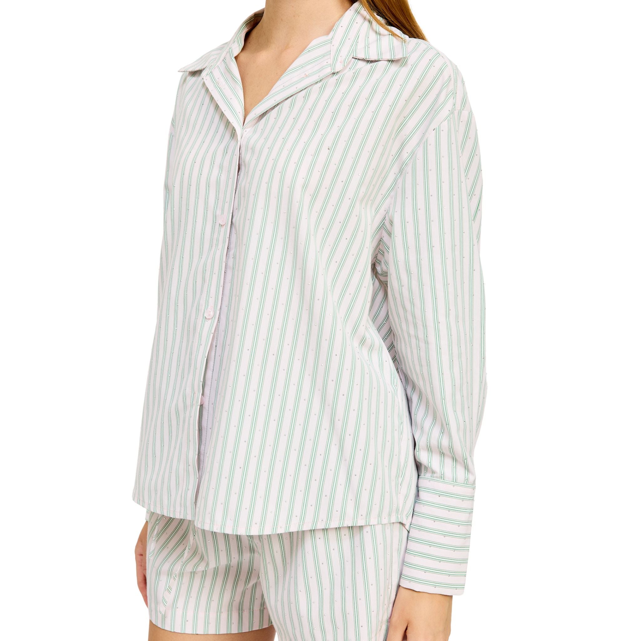 Haisley Stripe Fitted Shirt for Women - Slim Fit Button Down Shirt with Long Sleeves - Casual & Office Wear - Perfect for Work, Date Night & Business Meetings