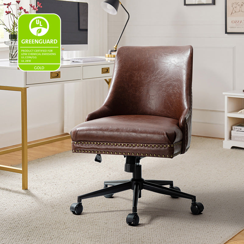 Juniper Vegan Leather Office Chair - Ergonomic Executive Desk Chair for Home & Office - Eco-Friendly PU Leather, Adjustable Height, Comfortable Seating for Long Hours