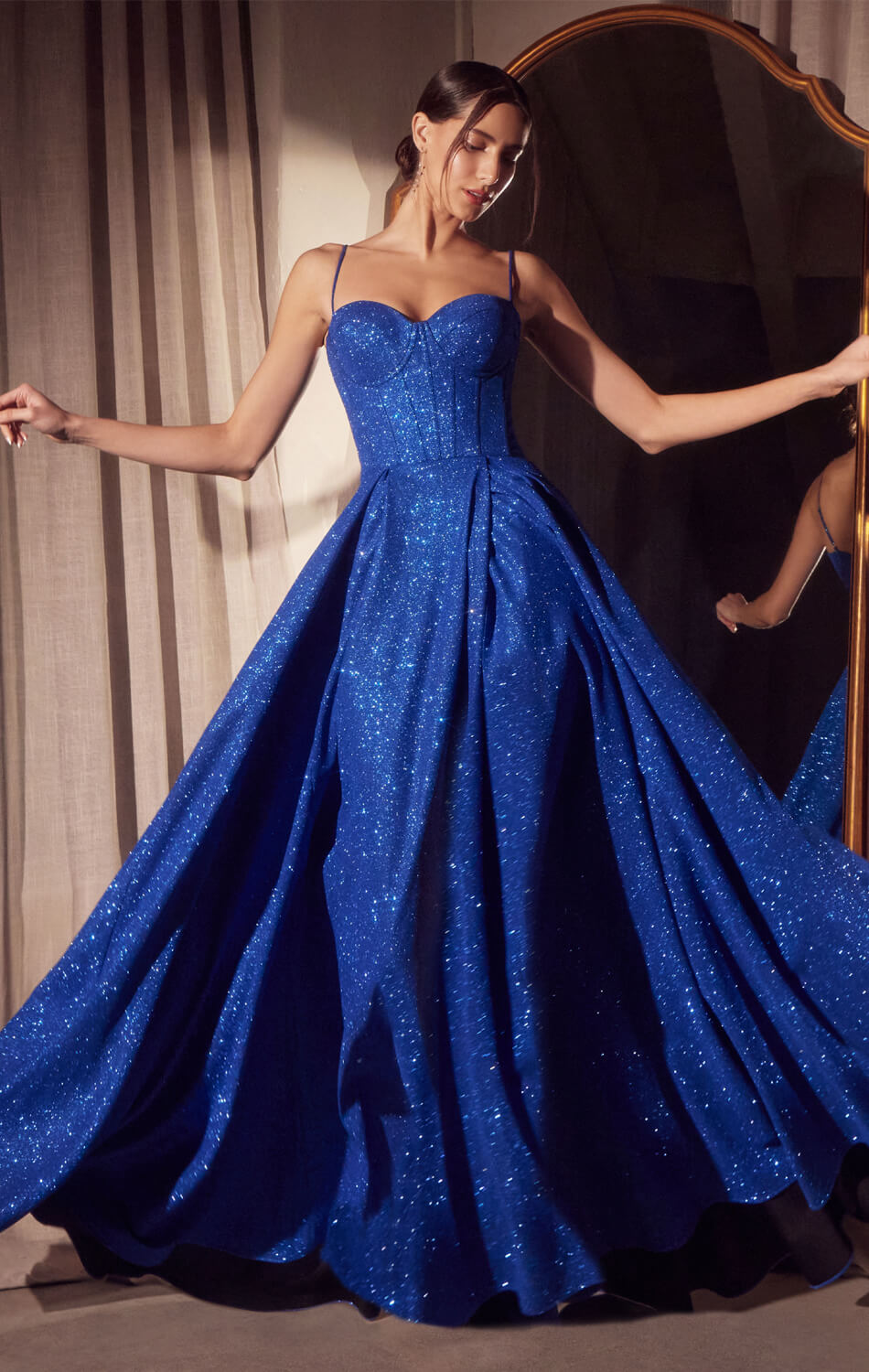 Krista Gown - Glitter Dusted A-Line Corset Dress for Women | Elegant Evening Gowns for Prom, Wedding & Special Occasions
