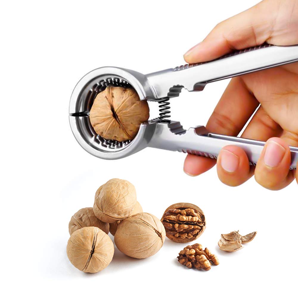 Premium Nut Cracker Set for Walnuts, Pecans, Hazelnuts & Brazil Nuts - Heavy Duty Stainless Steel Nut Opener Tool with Ergonomic Handle - Perfect for Kitchen, Camping & Holiday Gatherings