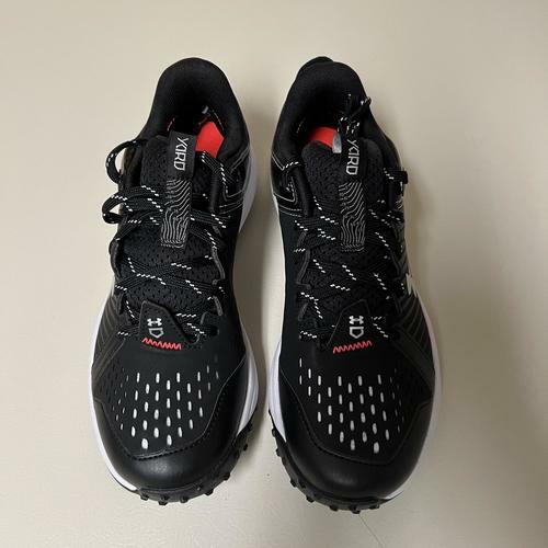 Under Armour Boys' Yard Turf Jr. Football Cleats (001) Black/Black/White - Size US 6Y - Lightweight & Durable for Youth Football, Soccer & Outdoor Sports