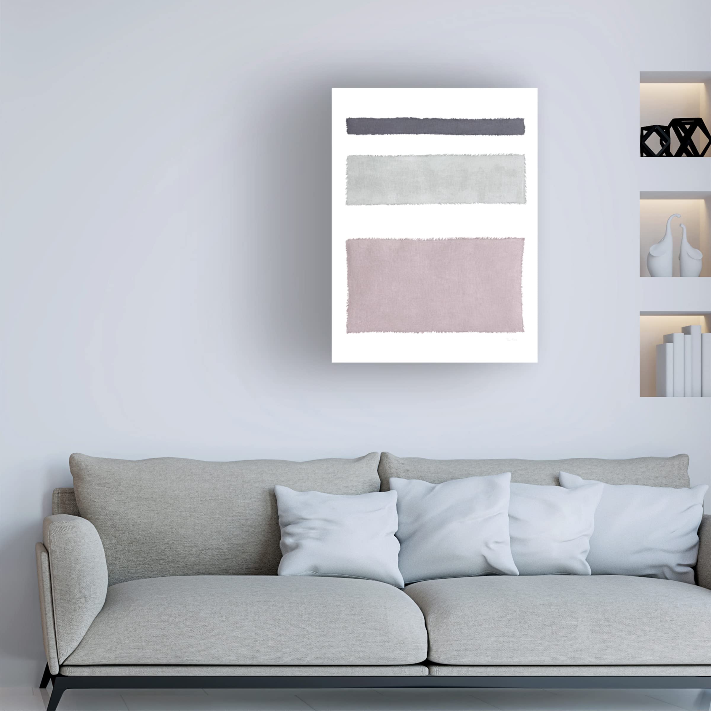 Piper Rhue 'Painted Weaving IV on White' Canvas Wall Art - Modern Abstract Painting for Living Room, Bedroom & Office Decor - Handmade Fine Art Print