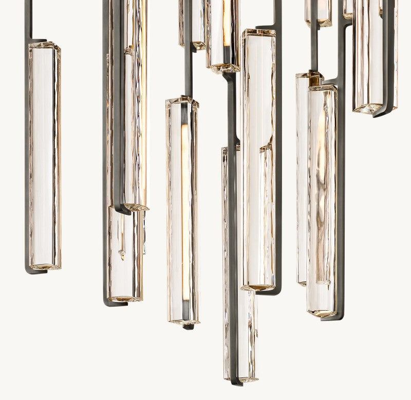 Elegant Ausle Round Chandelier 56 - Modern Crystal Ceiling Light Fixture for Dining Room, Bedroom & Living Room Decor