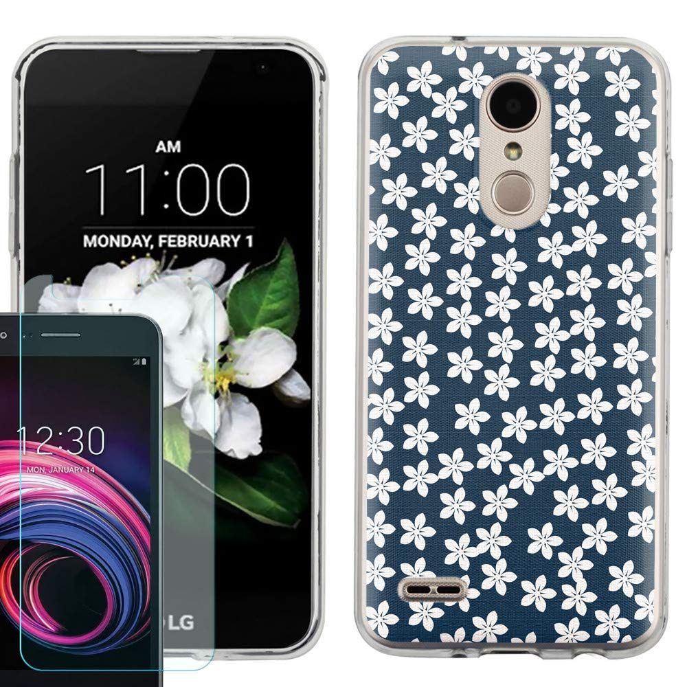 LG Aristo 3/Tribute Empire TPU Case with Screen Protector - Slim Fit Flower Design for Daily Protection
